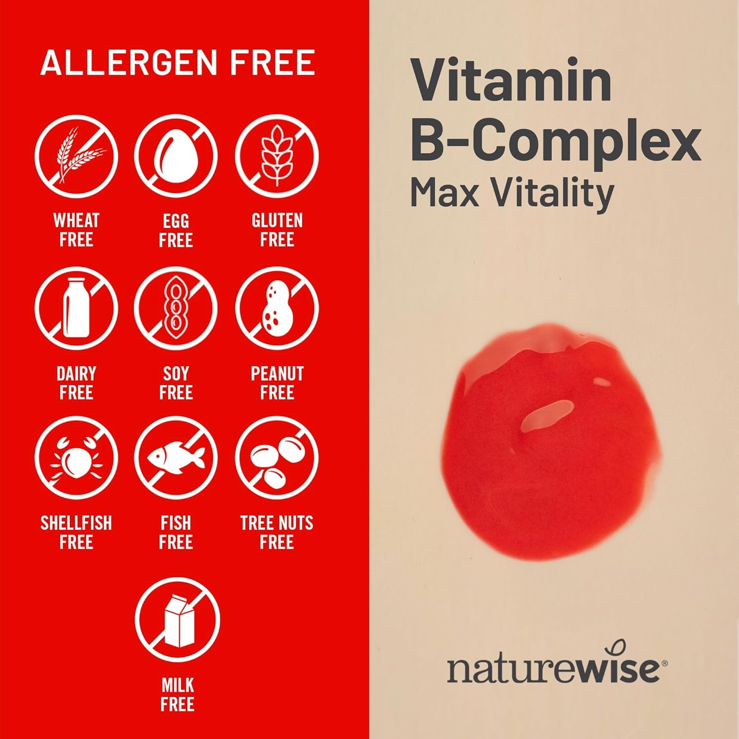 image:imageNatureWise B Complex Vitamins with Folic Acid 60 Count Vitamin E 400 IU 180mg DLAlpha 60 Count Bundle for Immune Energy Heart Health Support Soy Dairy Gluten Free NonGMO Halal Gelatin