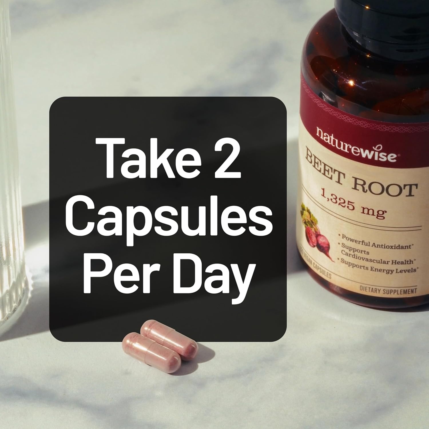 image:imageNatureWise Beet Root Capsules 1325mg with Organic Beetroot Nitric Oxide Booster for Circulation and Heart Health Support Vegan GlutenFree NonGMO 120 Capsules60 Day Supply120 Count Pack of 1