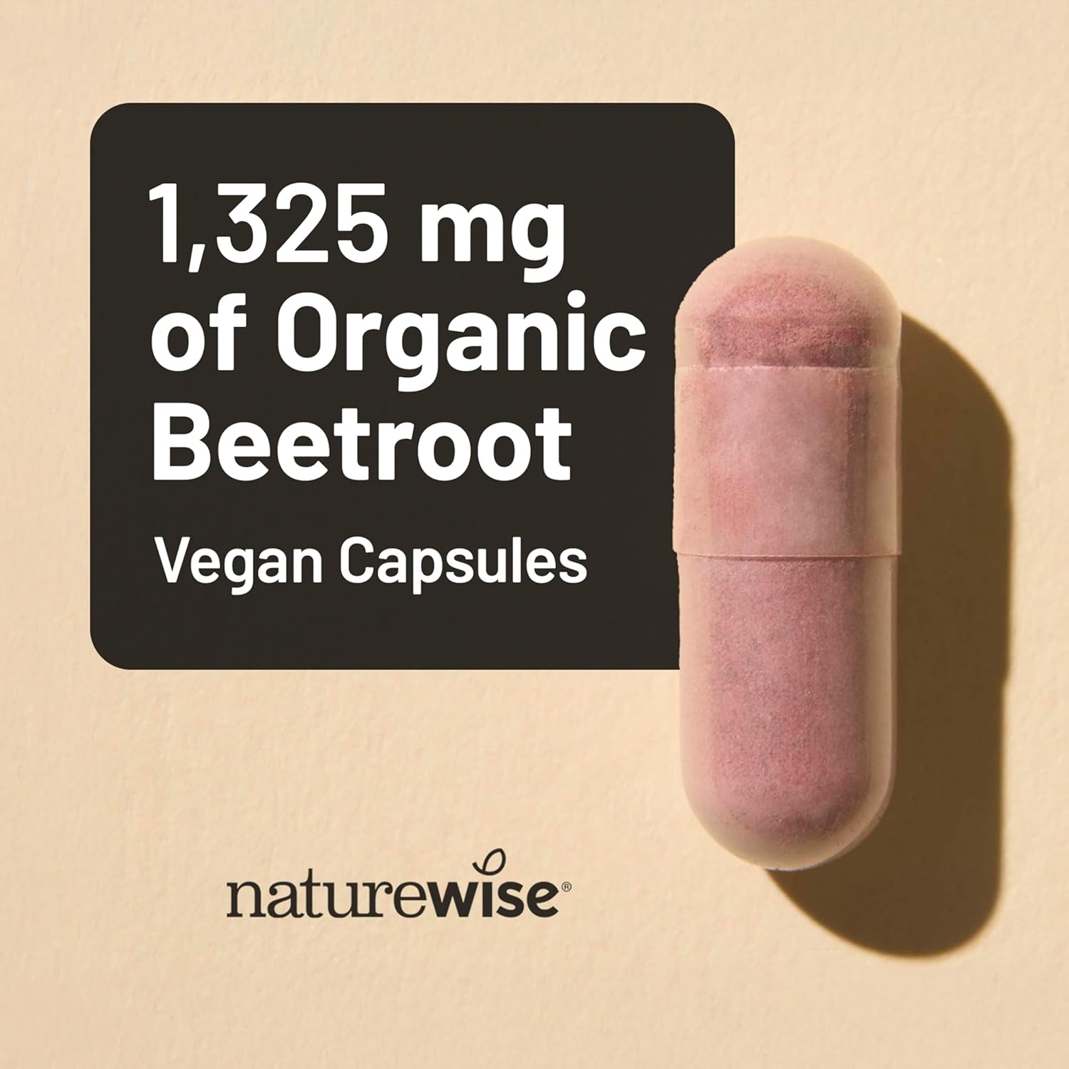 image:imageNatureWise Beet Root Capsules 1325mg with Organic Beetroot Nitric Oxide Booster for Circulation and Heart Health Support Vegan GlutenFree NonGMO 120 Capsules60 Day Supply120 Count Pack of 1