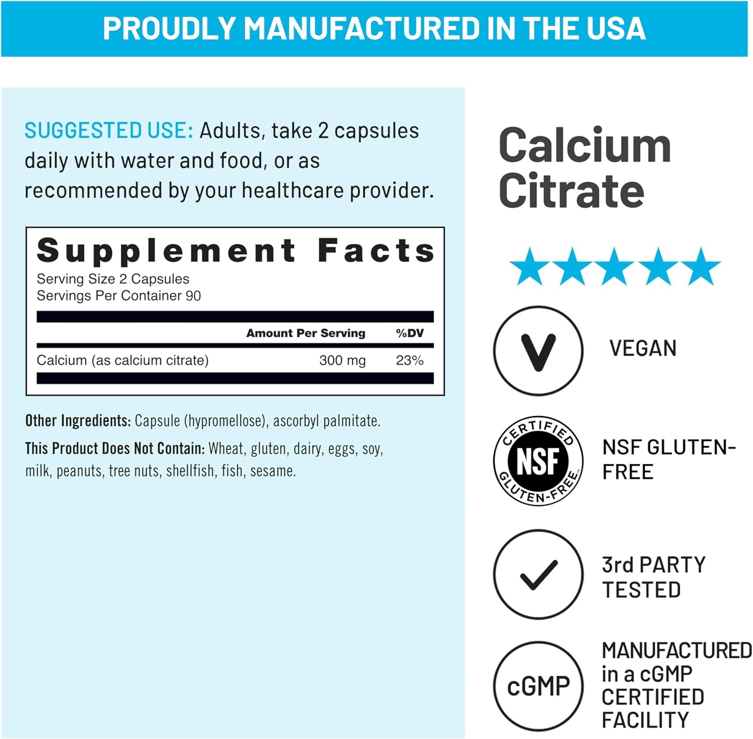 image:imageNatureWise Calcium Citrate 300mg Capsules Supplement for Bone Health Easy to Digest amp WellAbsorb Vegan NonGMO GlutenFree 60 Capsules30Day SupplyUnflavored