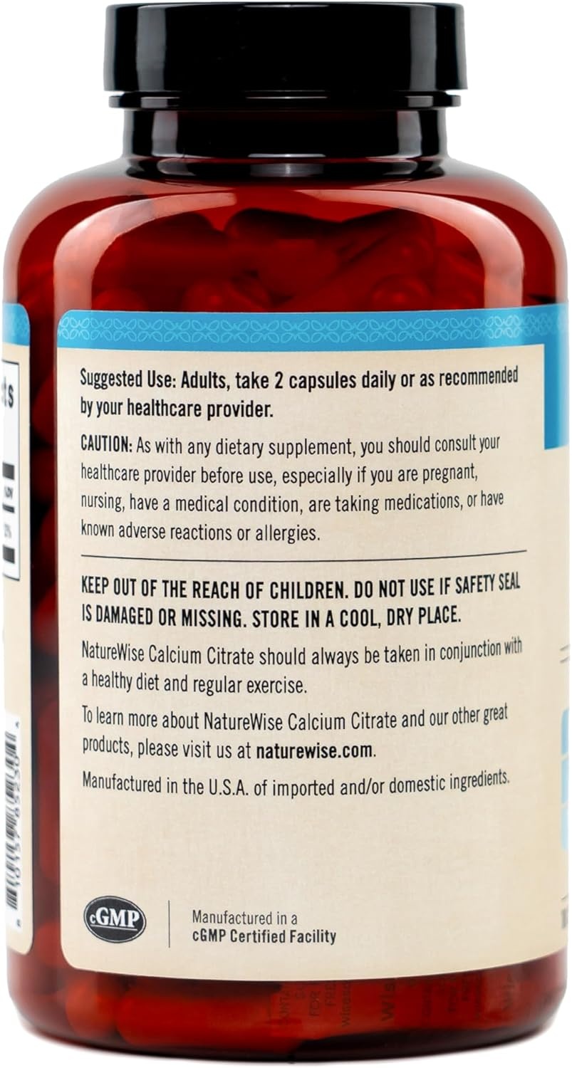 image:imageNatureWise Calcium Citrate 300mg Capsules Supplement for Bone Health Easy to Digest amp WellAbsorb Vegan NonGMO GlutenFree 60 Capsules30Day SupplyUnflavored