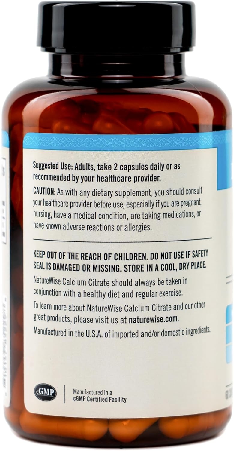 image:imageNatureWise Calcium Citrate 300mg Capsules Supplement for Bone Health Easy to Digest amp WellAbsorb Vegan NonGMO GlutenFree 60 Capsules30Day SupplyUnflavored