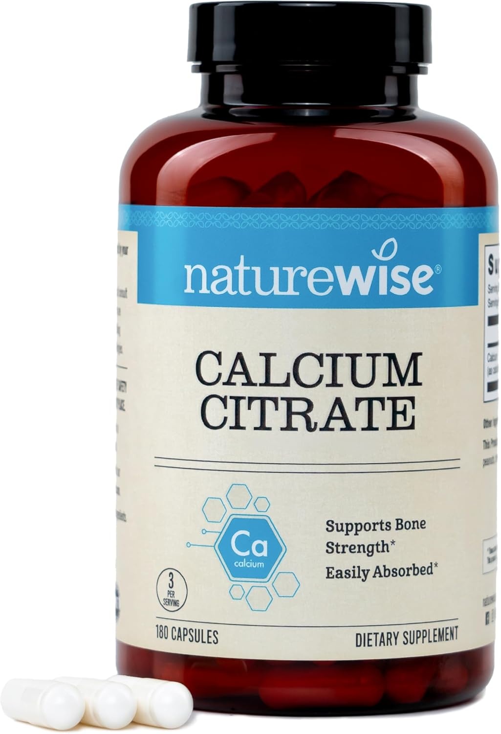 image:imageNatureWise Calcium Citrate 500mg Capsules Supplement for Bone Health Easy to Digest amp Absorb Vegan NonGMO GlutenFree 90 Count30Day SupplyUnflavored