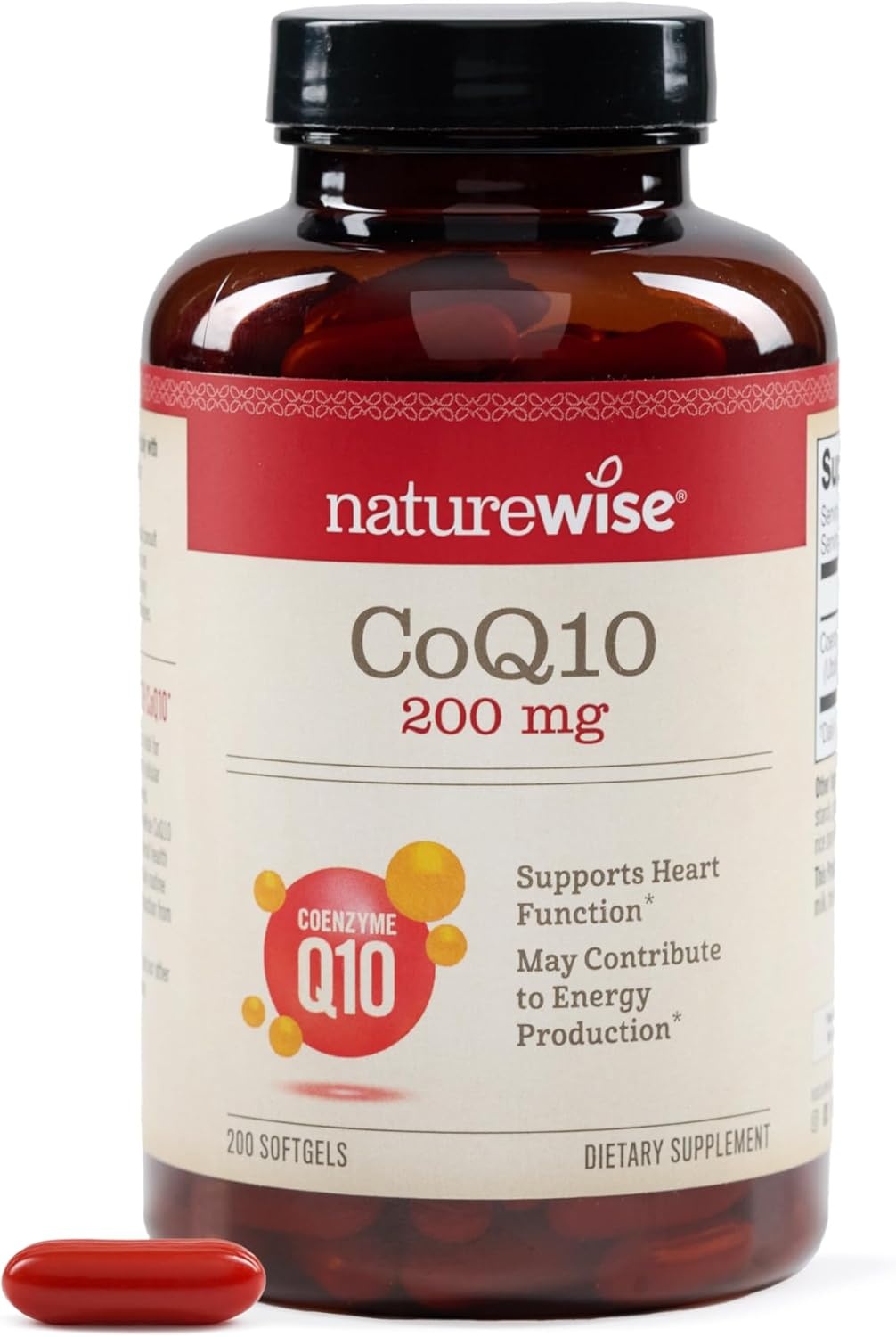 image:imageNatureWise CoQ10 100mg Black Pepper Softgels High Absorption Coenzyme Q10 Black Pepper Antioxidant for Heart Health Cellular Energy Vegan NonGMO GlutenFree 30 Count30Day Supply200 Count Pack of 1