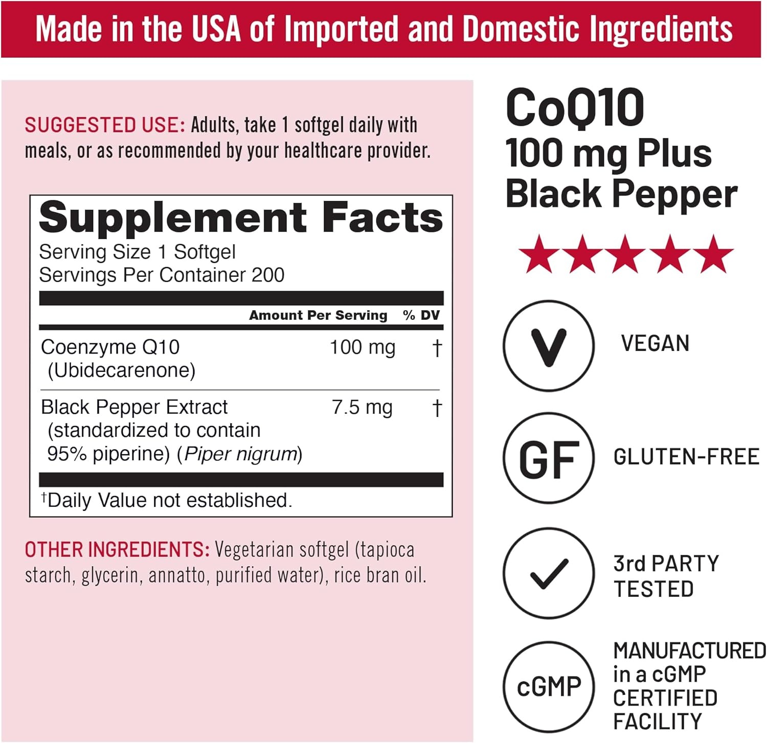 image:imageNatureWise CoQ10 100mg Black Pepper Softgels High Absorption Coenzyme Q10 Black Pepper Antioxidant for Heart Health Cellular Energy Vegan NonGMO GlutenFree 30 Count30Day Supply200 Count Pack of 1