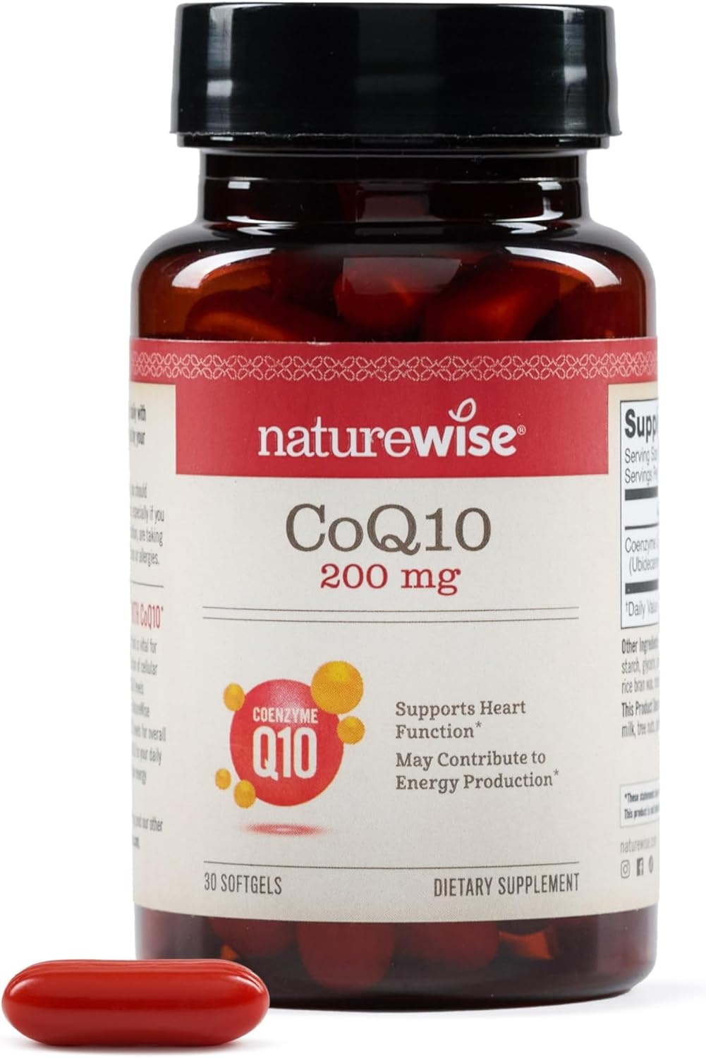 image:imageNatureWise CoQ10 100mg Black Pepper Softgels High Absorption Coenzyme Q10 Black Pepper Antioxidant for Heart Health Cellular Energy Vegan NonGMO GlutenFree 30 Count30Day Supply30 Count Pack of 1