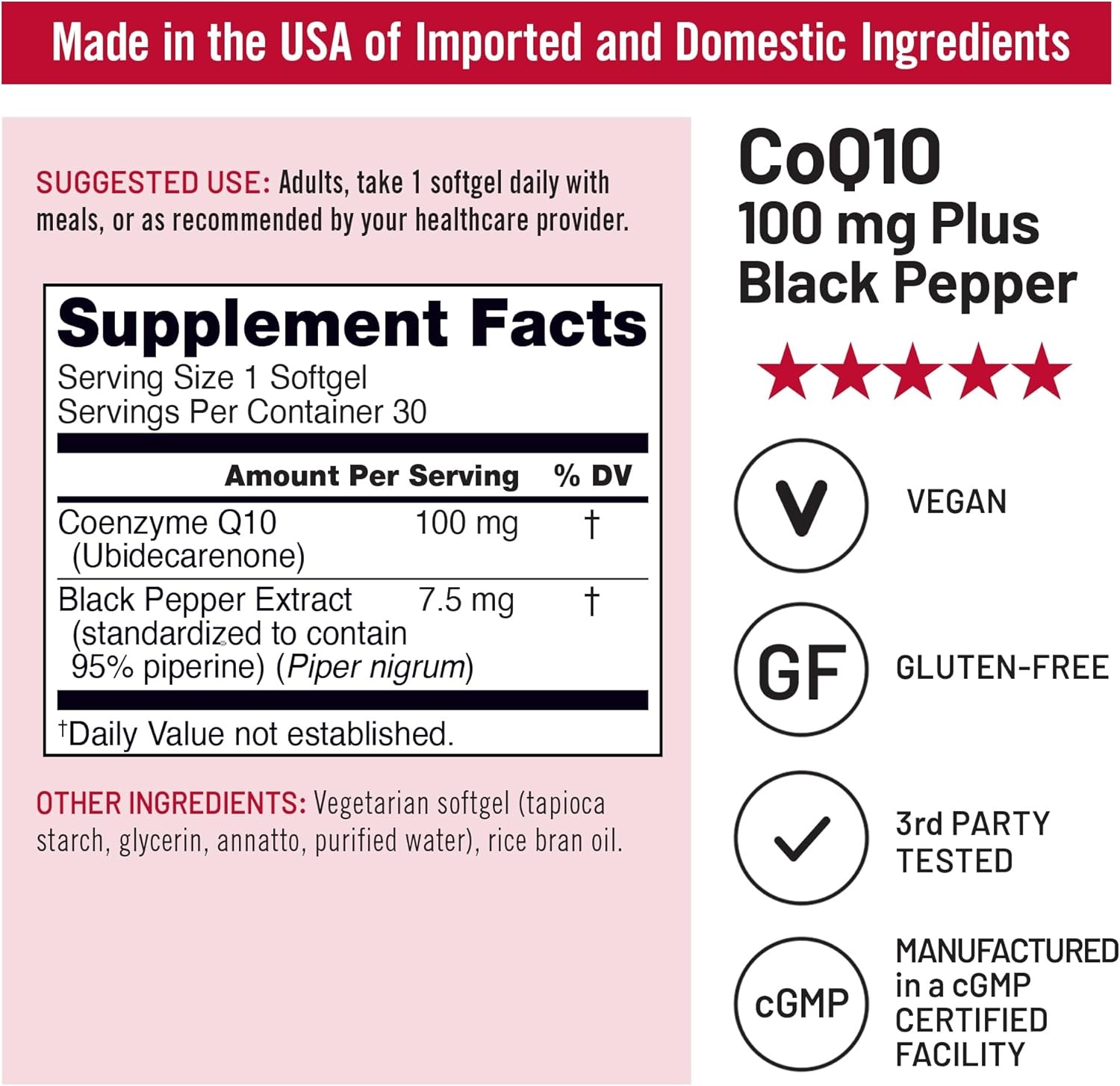 image:imageNatureWise CoQ10 100mg Black Pepper Softgels High Absorption Coenzyme Q10 Black Pepper Antioxidant for Heart Health Cellular Energy Vegan NonGMO GlutenFree 30 Count30Day Supply30 Count Pack of 1