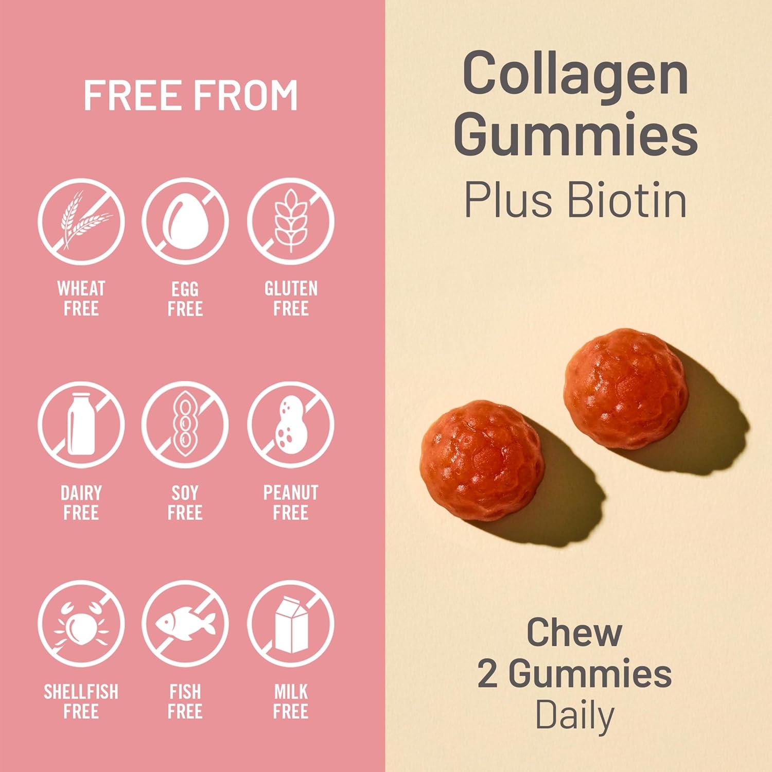 image:imageNatureWise Collagen Gummies Hydrolyzed Collagen Gummies Type 1 amp 3 Peptides for Women Biotin Vitamin C E amp Zinc for Hair Skin and Nails Support 60 Count1Month SupplyStrawberry Lemon