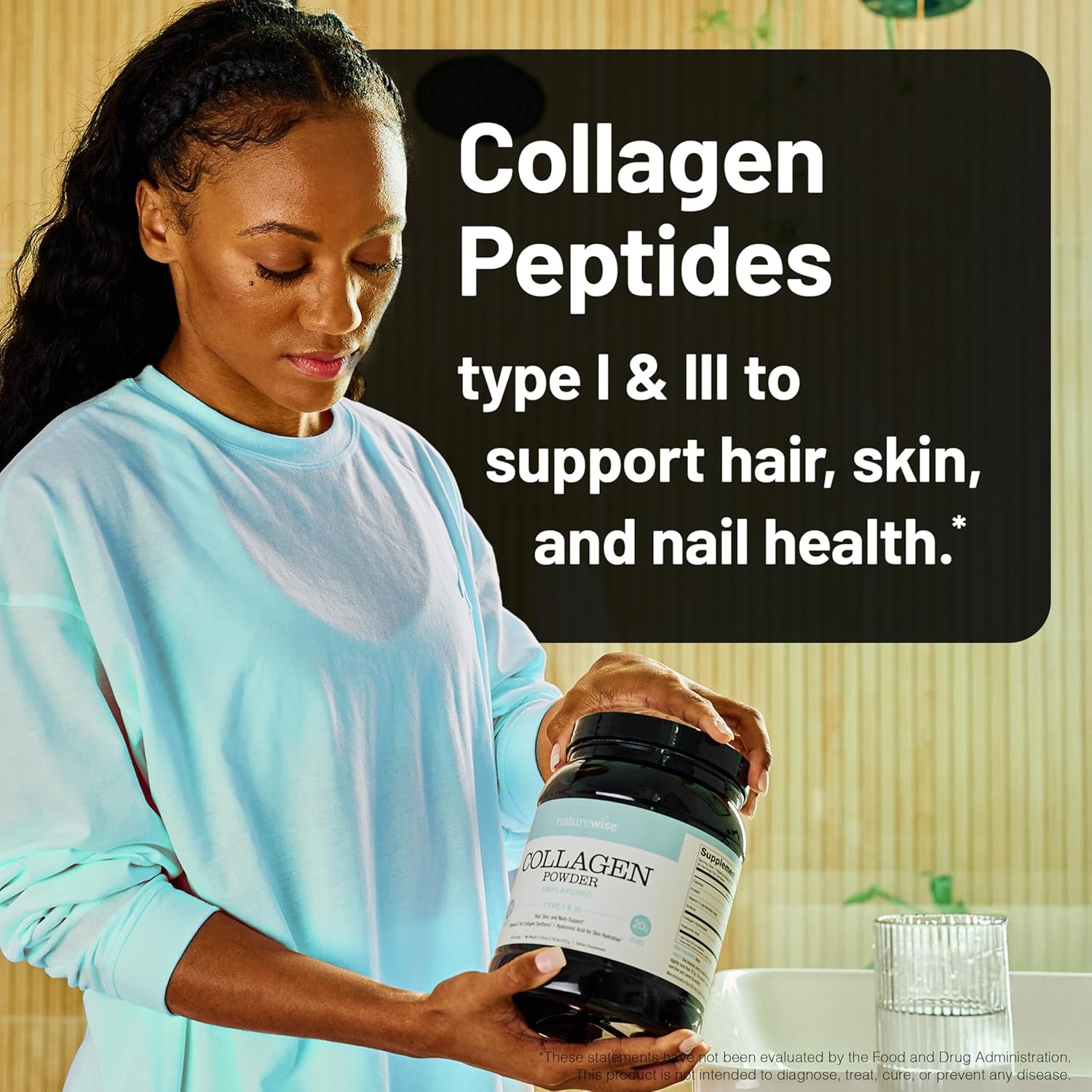 image:imageNatureWise Collagen Peptides Powder with Hyaluronic Acid and Vitamin C Unflavored Collagen Peptides for Women amp Men Type I amp III for Hair Skin amp Nails Sugar Gluten amp Dairy Free 30 Servings271 Pound Pack of 1