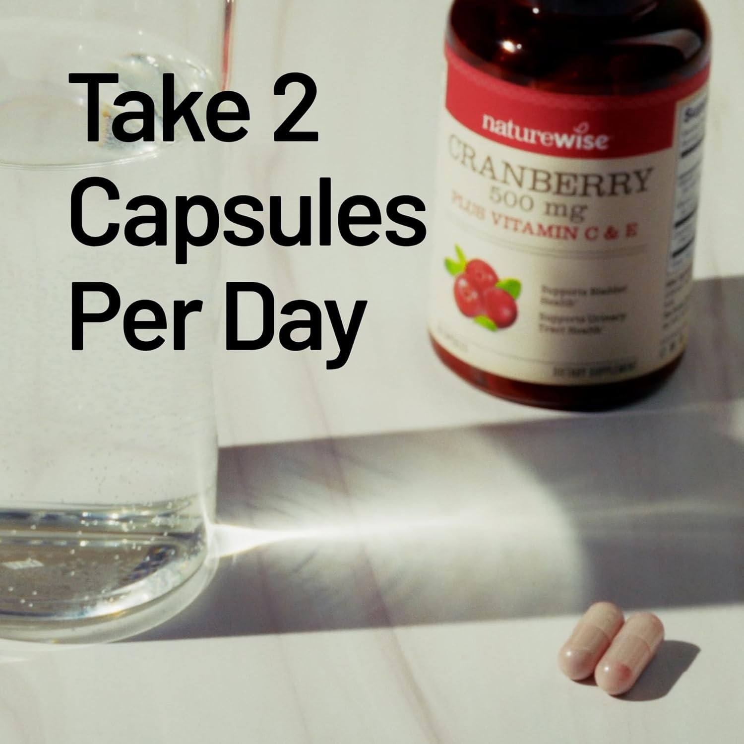 image:imageNatureWise Cranberry Pills for Women 500mg Cranberry Extract 251 Vitamin C amp E Cleansing Urinary Tract amp Bladder Vegan NonGMO SugarFree 60 Capsules1Month Supply60 Count Pack of 1