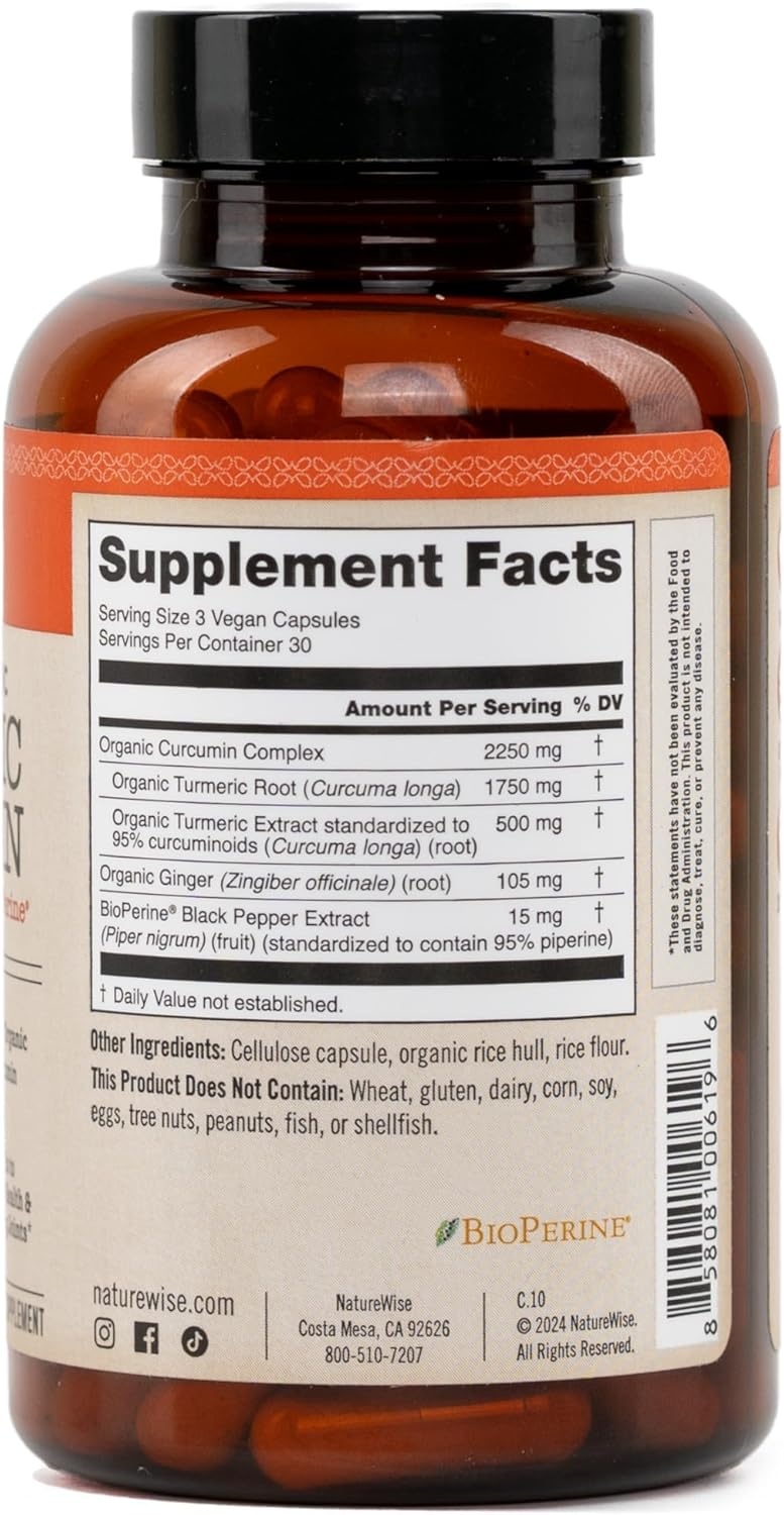 image:imageNatureWise Curcumin Turmeric 2250mg Advanced Absorption from 95 Curcuminoids amp BioPerine Black Pepper Extract Daily Joint and Immune Health Support Vegan 90 Count30Day Supply90 Count Pack of 1