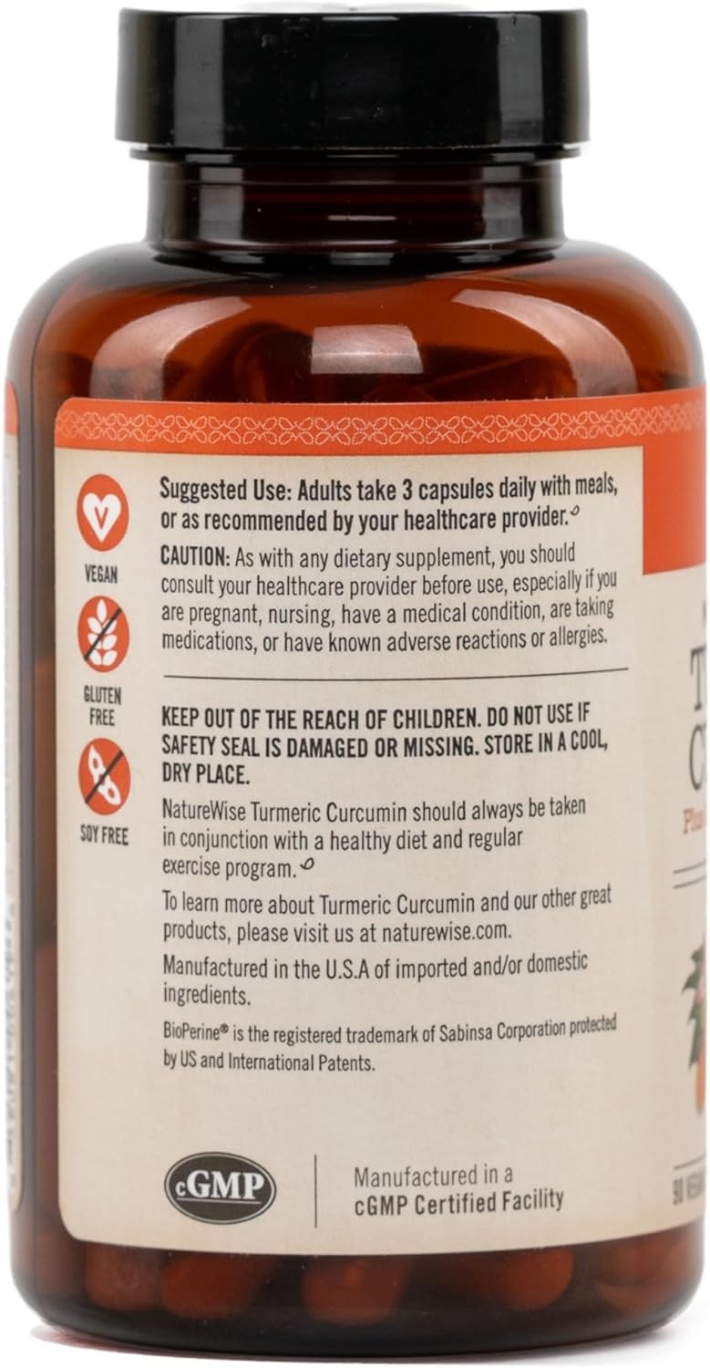 image:imageNatureWise Curcumin Turmeric 2250mg Advanced Absorption from 95 Curcuminoids amp BioPerine Black Pepper Extract Daily Joint and Immune Health Support Vegan 90 Count30Day Supply90 Count Pack of 1