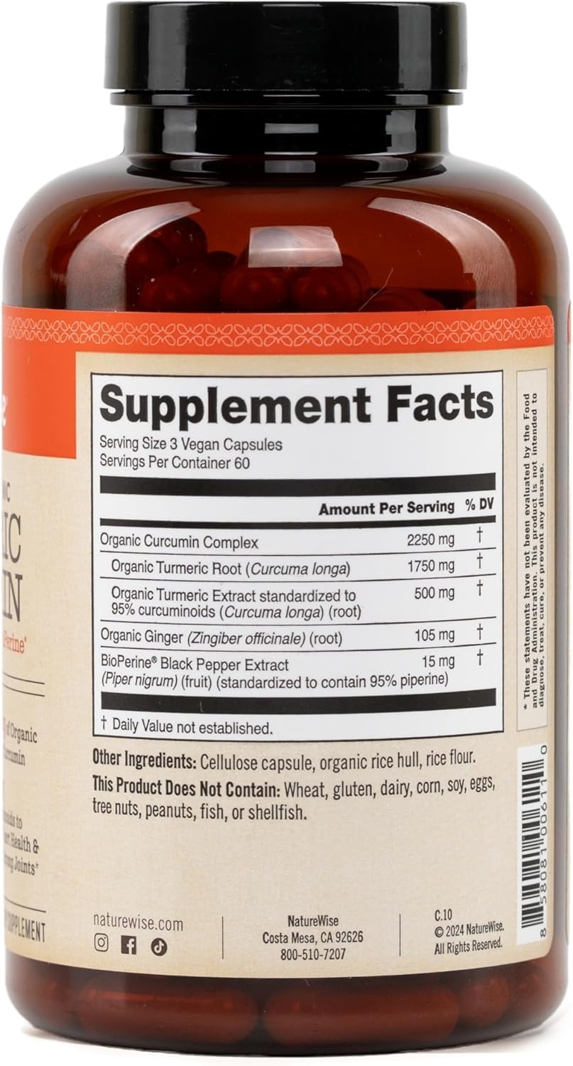 image:imageNatureWise Curcumin Turmeric 2250mg Advanced Absorption from 95 Curcuminoids amp BioPerine Black Pepper Extract Daily Joint and Immune Health Support Vegan 90 Count30Day Supply180 Count Pack of 1