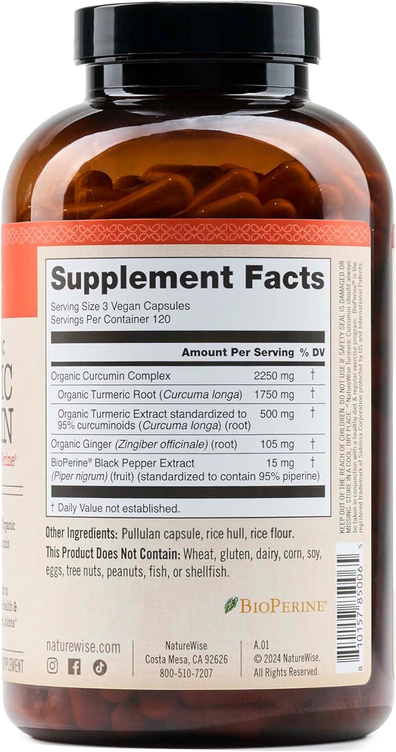 image:imageNatureWise Curcumin Turmeric 2250mg Advanced Absorption from 95 Curcuminoids amp BioPerine Black Pepper Extract Daily Joint and Immune Health Support Vegan 90 Count30Day Supply360 Count Pack of 1