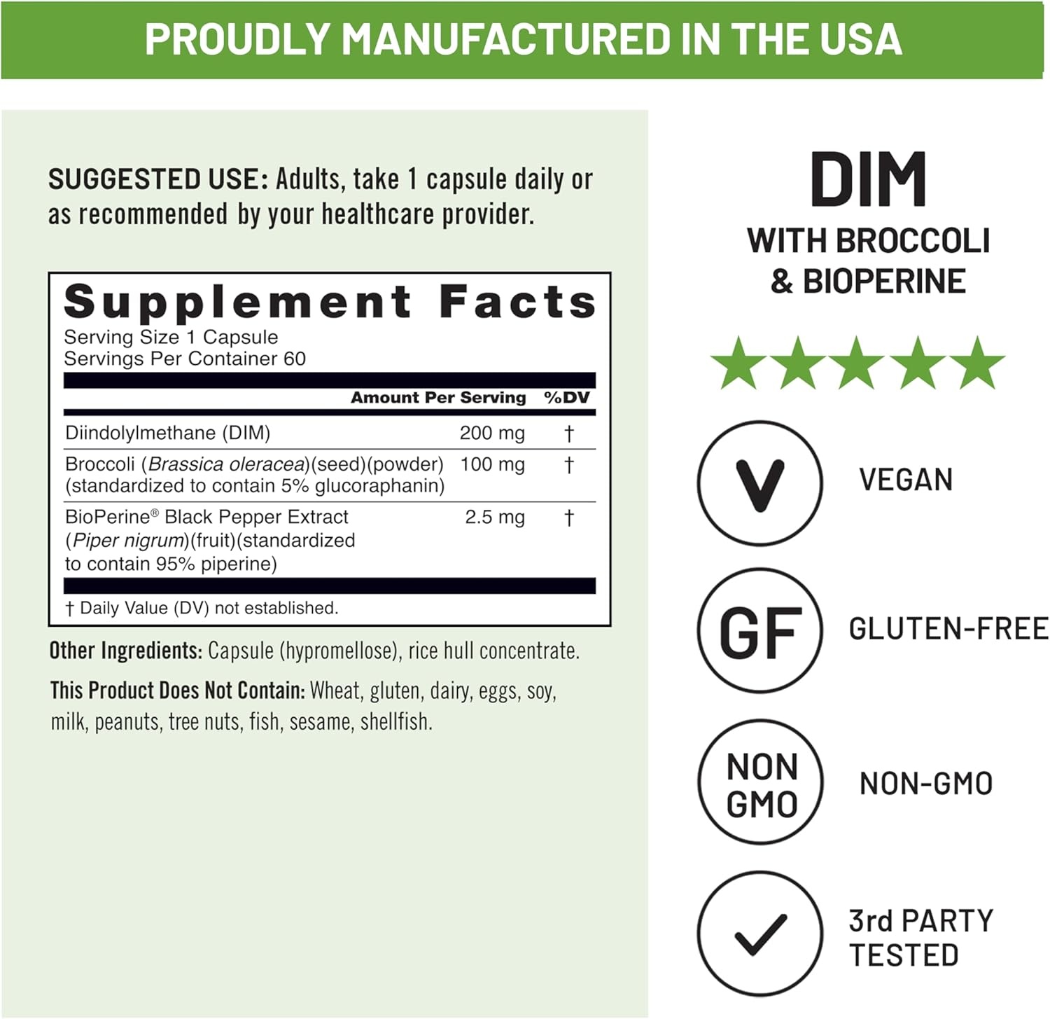 image:imageNatureWise DIM Diindolylmethane 200mg Broccoli amp BioPerine Black Pepper Extract DIM Supplement for Women amp Men Hormone amp Estrogen Support Vegan USA Manufactured 60 Capsules60Day Supply