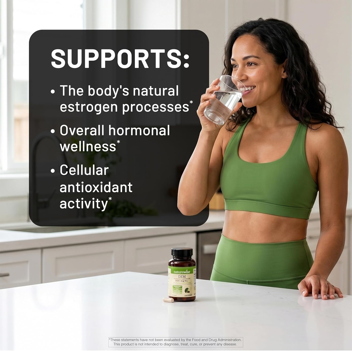 image:imageNatureWise DIM Diindolylmethane 200mg Broccoli amp BioPerine Black Pepper Extract DIM Supplement for Women amp Men Hormone amp Estrogen Support Vegan USA Manufactured 60 Capsules60Day Supply