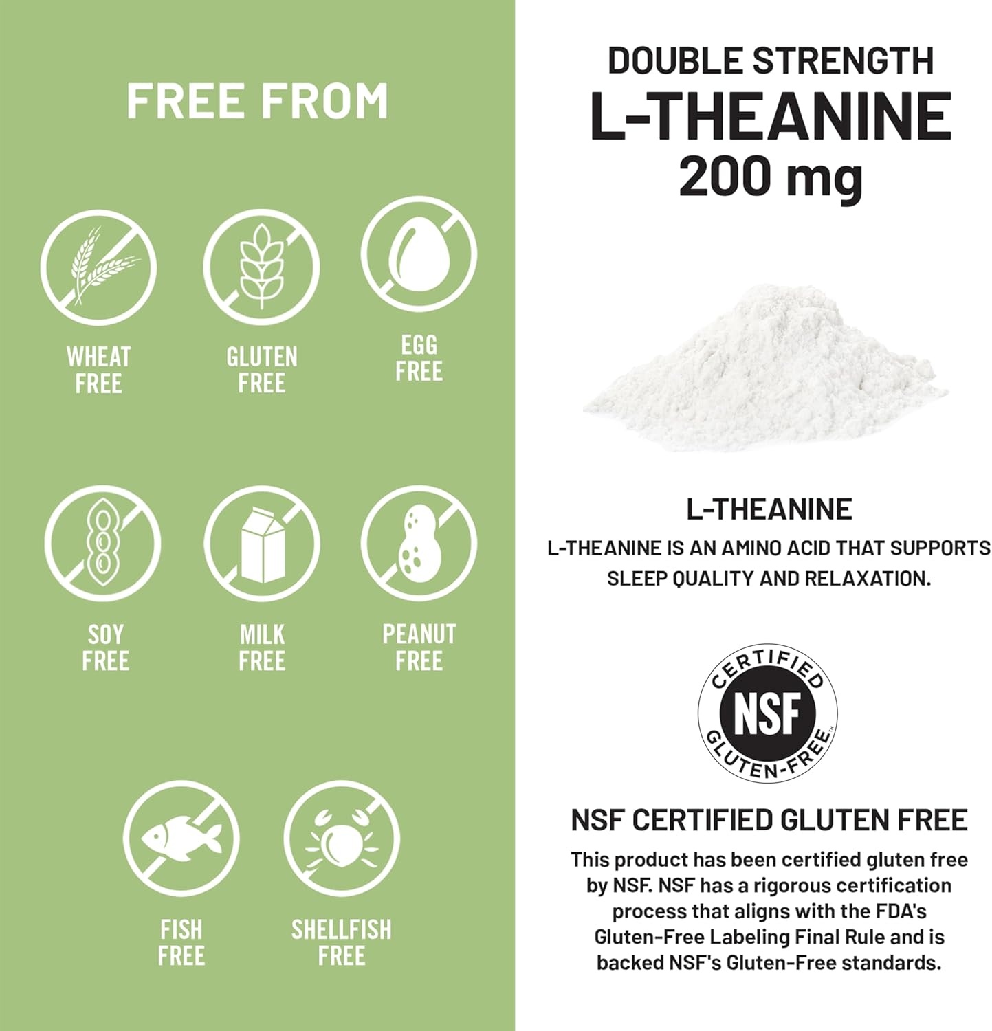 image:imageNatureWise Double Strength LTheanine 200mg Vegan L Theanine Supplement for Relaxation Sleep Support NSF GlutenFree Certified NonGMO USA Manufactured 120 Capsules120 Day Supply
