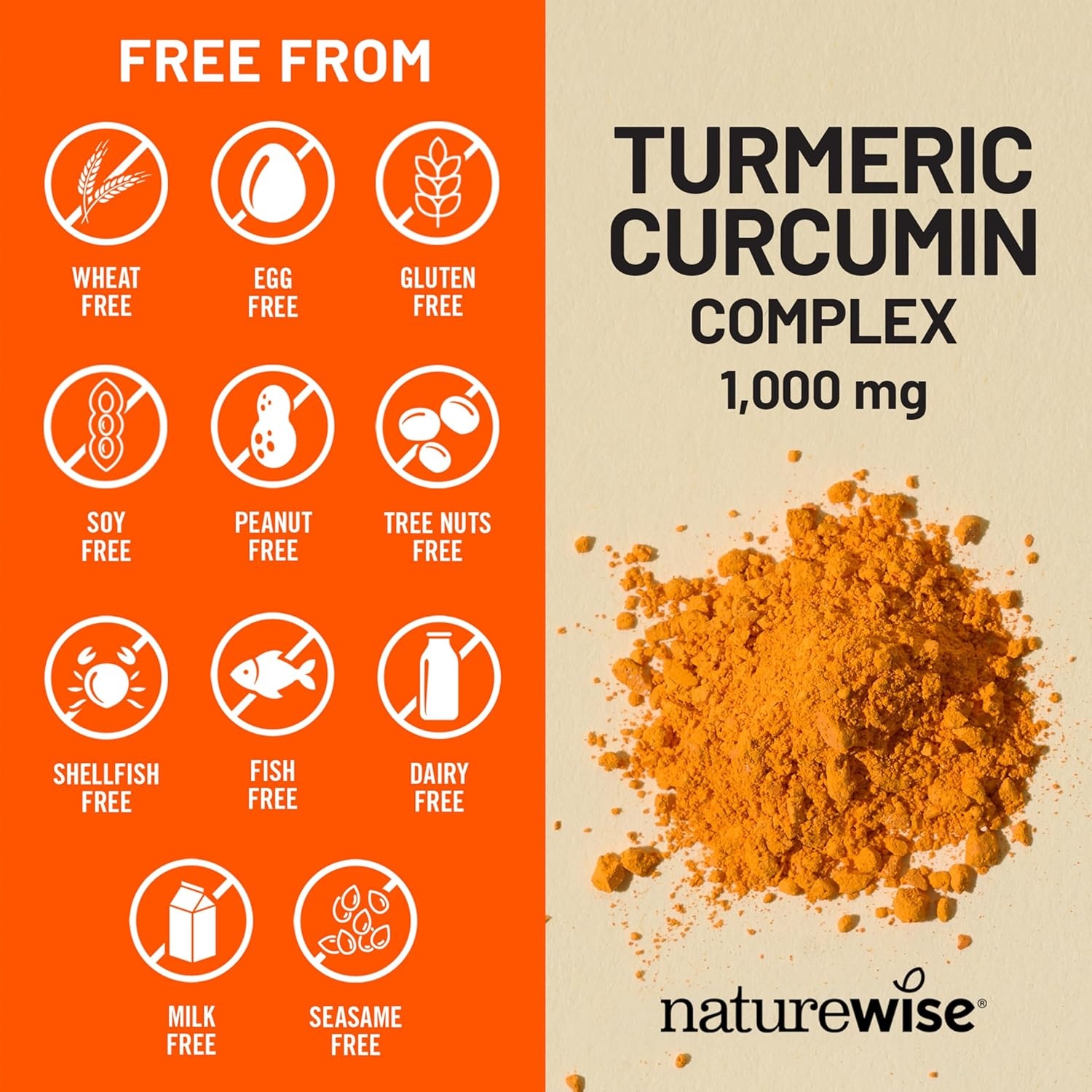 image:imageNatureWise Extra Strength Turmeric Curcumin 1000mg with HydroSoluble Technology for Ultra Absorption 400mg Curcuminoids for Immune Support Vegan NonGMO 60 Capsules30Day Supply