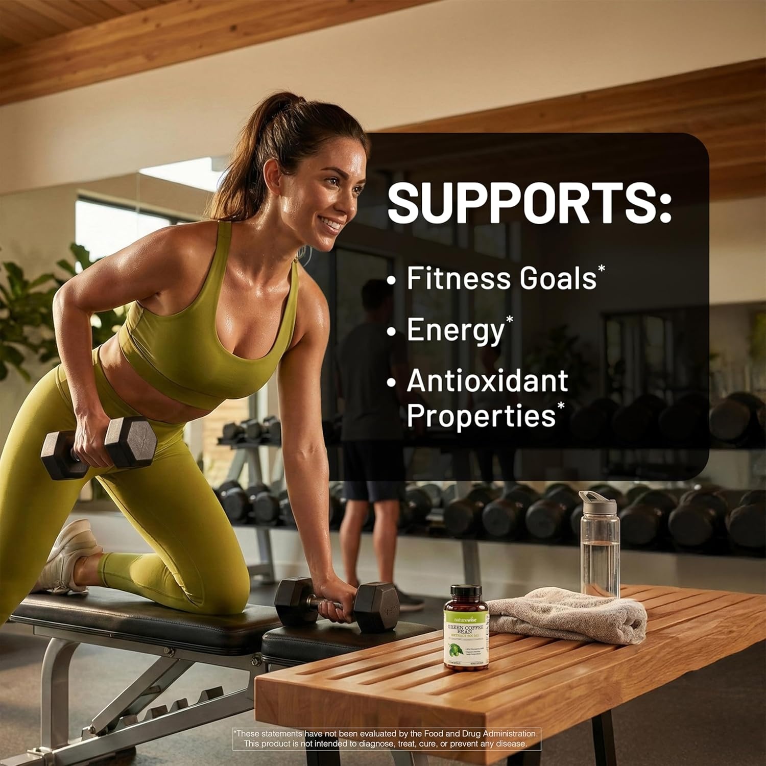 image:imageNatureWise Green Coffee Bean Extract 800mg with 50 Chlorogenic Acids Support for Weight Goals Energy and Antioxidants Vegan NonGMO 60 Capsules1Month SupplyGreen Coffee Bean
