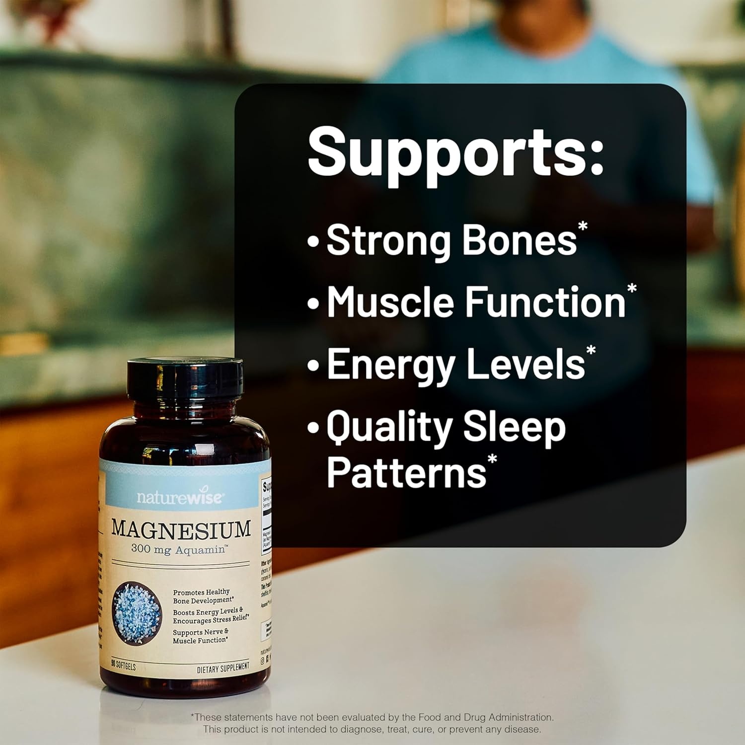 image:imageNatureWise High Absorption Marine Magnesium Supplement 300mg Naturally Sourced Magnesium from Seawater NonGMO USA Manufactured 90 Softgels1Month Supply