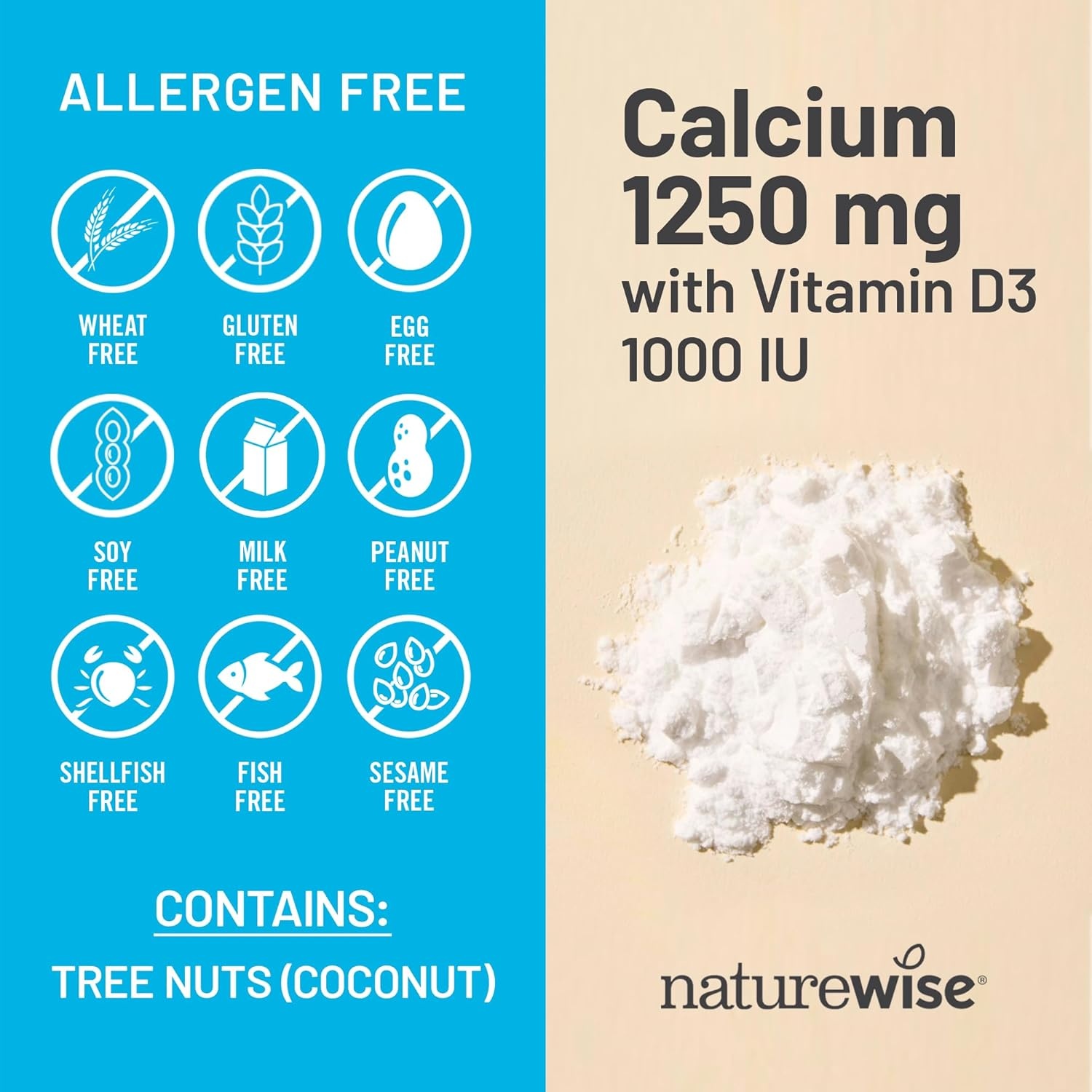 image:imageNatureWise HighPurity AllNatural Calcium 1250mg Vitamin D3 1000IU Organic MCT Coconut Oil Pregnancy Safe NonGMO Absorption Friendly Gluten Free 60 Softgels30Day SupplyUnflavored