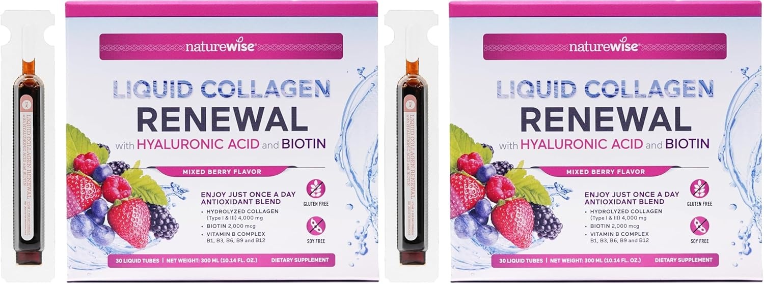 image:imageNatureWise Hydrolyzed Liquid Collagen for Women amp Men 4000mg Multi Collagen Peptides Biotin Vitamin C Vitamin B Complex amp Hyaluronic Acid Mixed Berry 1522 fl oz45 Day SupplyMixed Berry