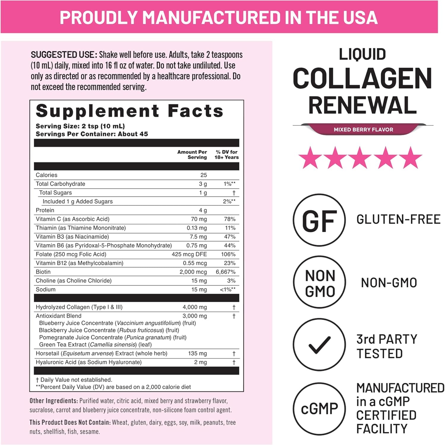 image:imageNatureWise Hydrolyzed Liquid Collagen for Women amp Men 4000mg Multi Collagen Peptides Biotin Vitamin C Vitamin B Complex amp Hyaluronic Acid Mixed Berry 1522 fl oz45 Day SupplyMixed Berry