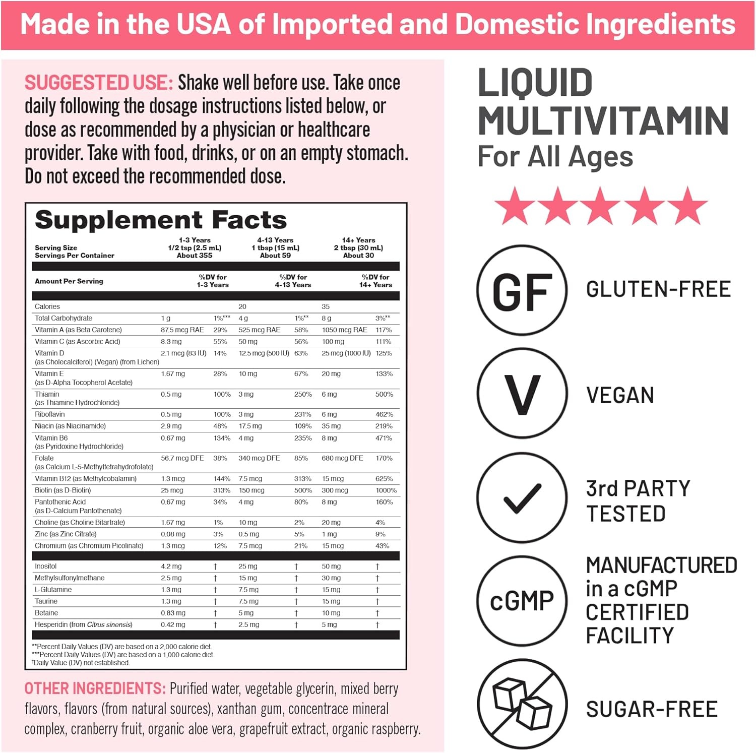image:imageNatureWise Liquid Multivitamin for Women Men of All Ages Sugar Free Vegan Vitamins for Energy Levels Beauty Immune Health with Methylated B12 amp Folate NonGMO 30 fl oz887 mL