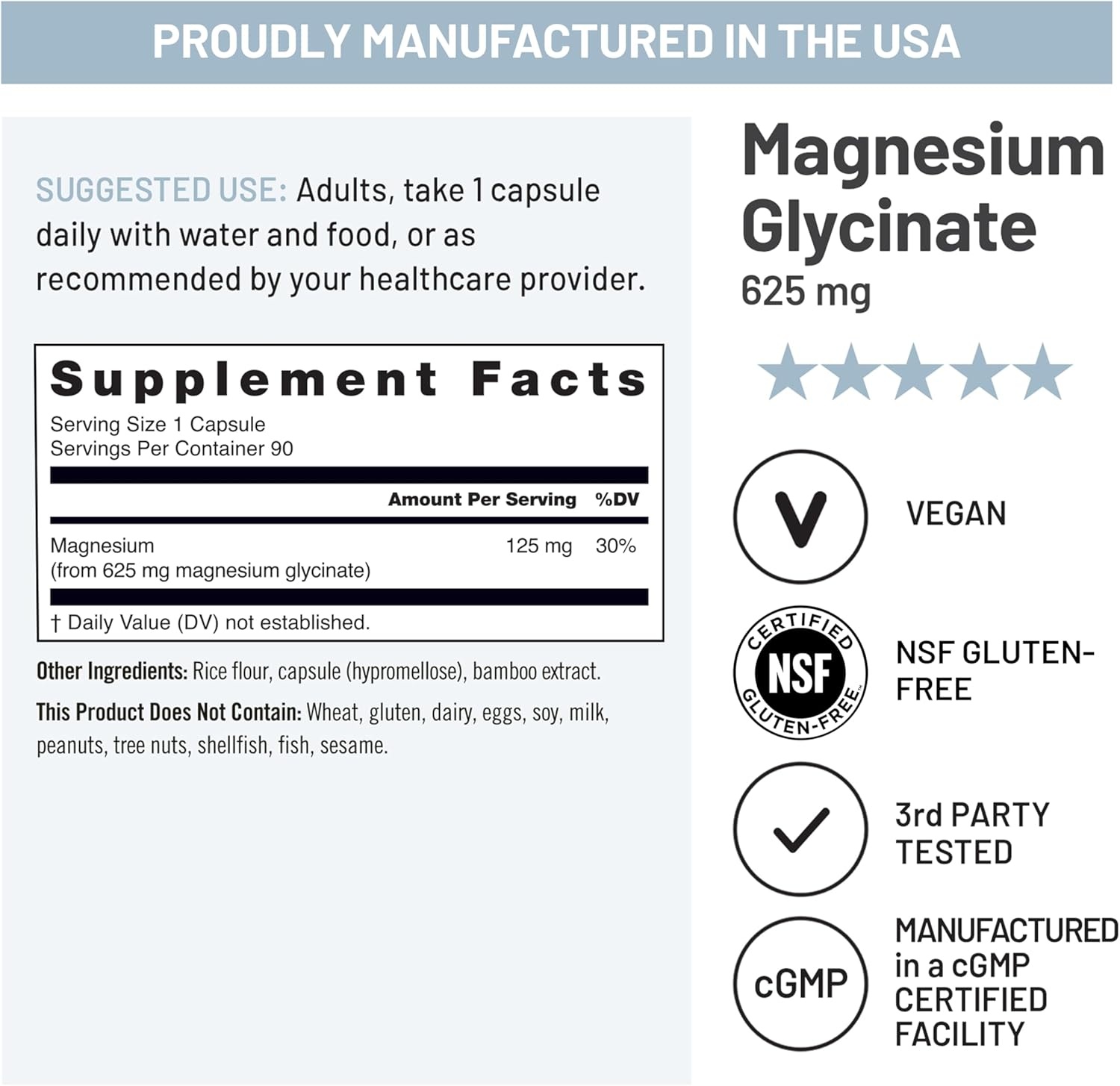 image:imageNatureWise Magnesium Glycinate 625 mg High Absorption Chelated Magnesium Glycinate for Sleep Relaxation Muscle amp Bones Gentle on Stomach Vegan NonGMO 90 Capsules90Day SupplyUnflavored