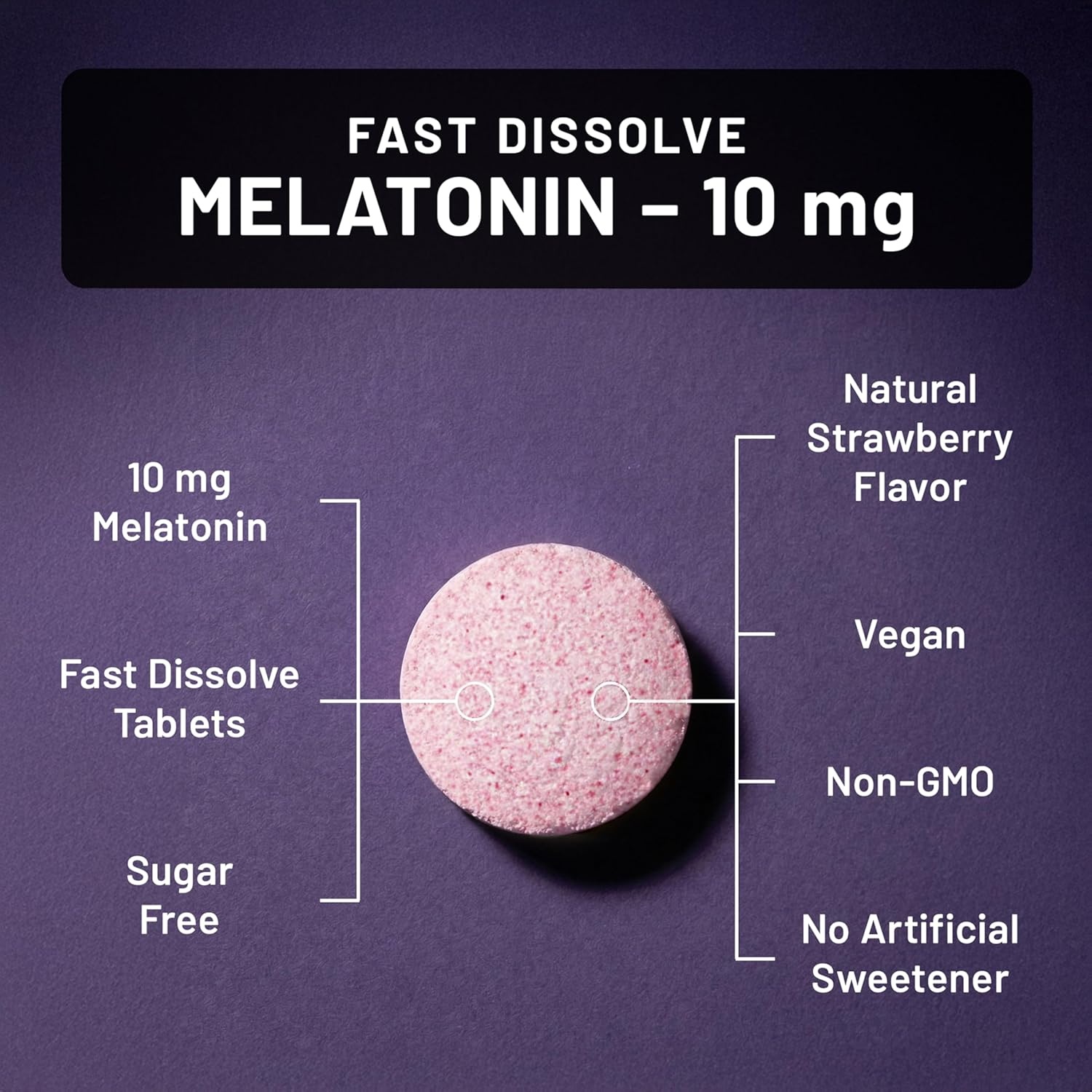 image:imageNatureWise Melatonin 10mg Sugar Free Fast Dissolve Melatonin Supplement NonGMO Vegan USA Manufactured 100 Tablets100 Day Supply10MG