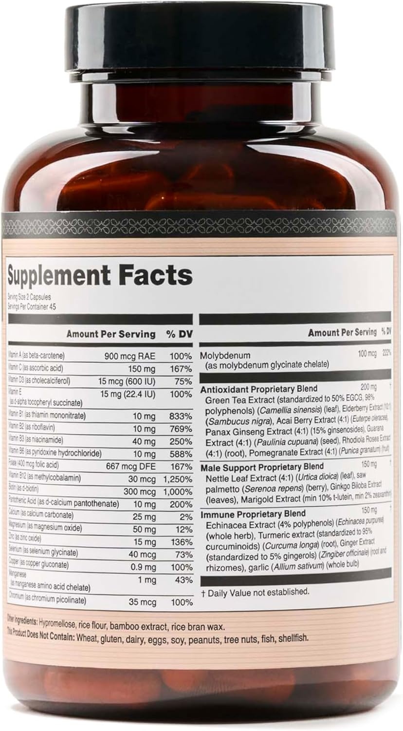 image:imageNatureWise Multivitamin for Men Daily Male Support Minerals amp Herbs for Energy Performance Immunity with Vitamin A C D BComplex Soy amp GlutenFree NonGMO 90 Capsules45Day SupplyUnflavored