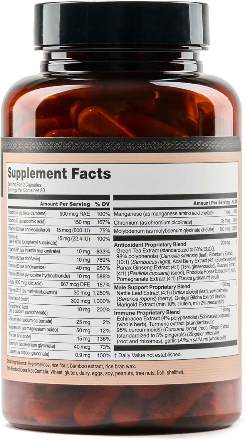 image:imageNatureWise Multivitamin for Men Daily Male Support Minerals amp Herbs for Energy Performance Immunity with Vitamin A C D BComplex Soy amp GlutenFree NonGMO 90 Capsules45Day SupplyUnflavored