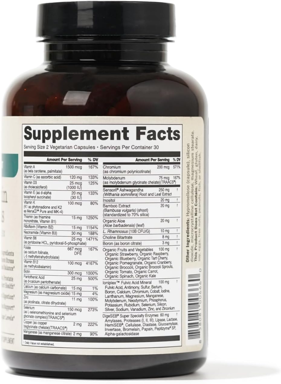 image:imageNatureWise Multivitamin for Men Stress Support Fulvic Ionic Minerals Probiotics for Immunity Male Health Digestion Whole Organic Foods Vegetarian NonGMO 60 Capsules1Month Supply