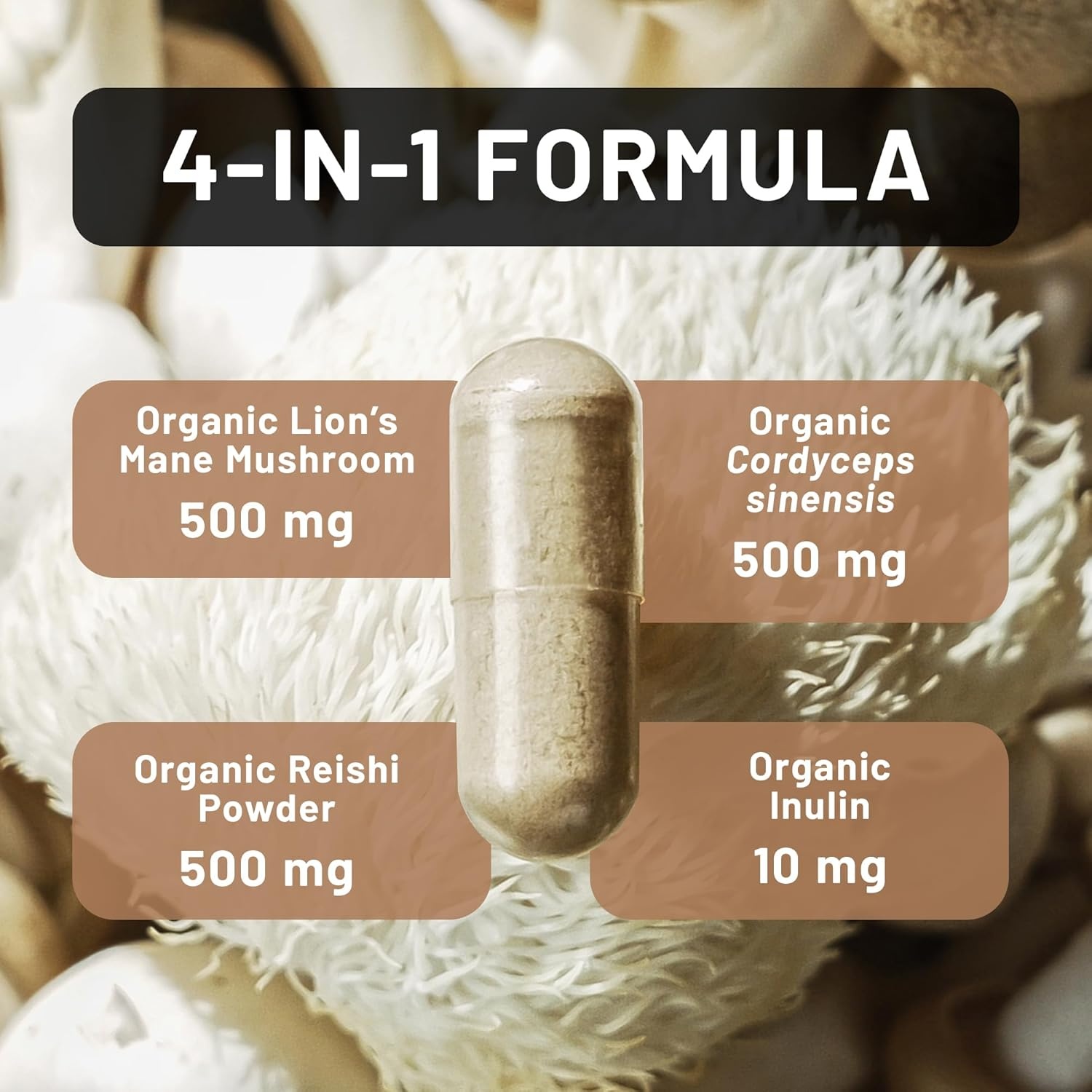image:imageNatureWise Mushroom Complex with Organic Lions Mane Reishi amp Cordyceps Sinensis Lions Mane Supplement with Organic Mushrooms Vegan NonGMO USA Manufactured 90 Capsules30Day Supply