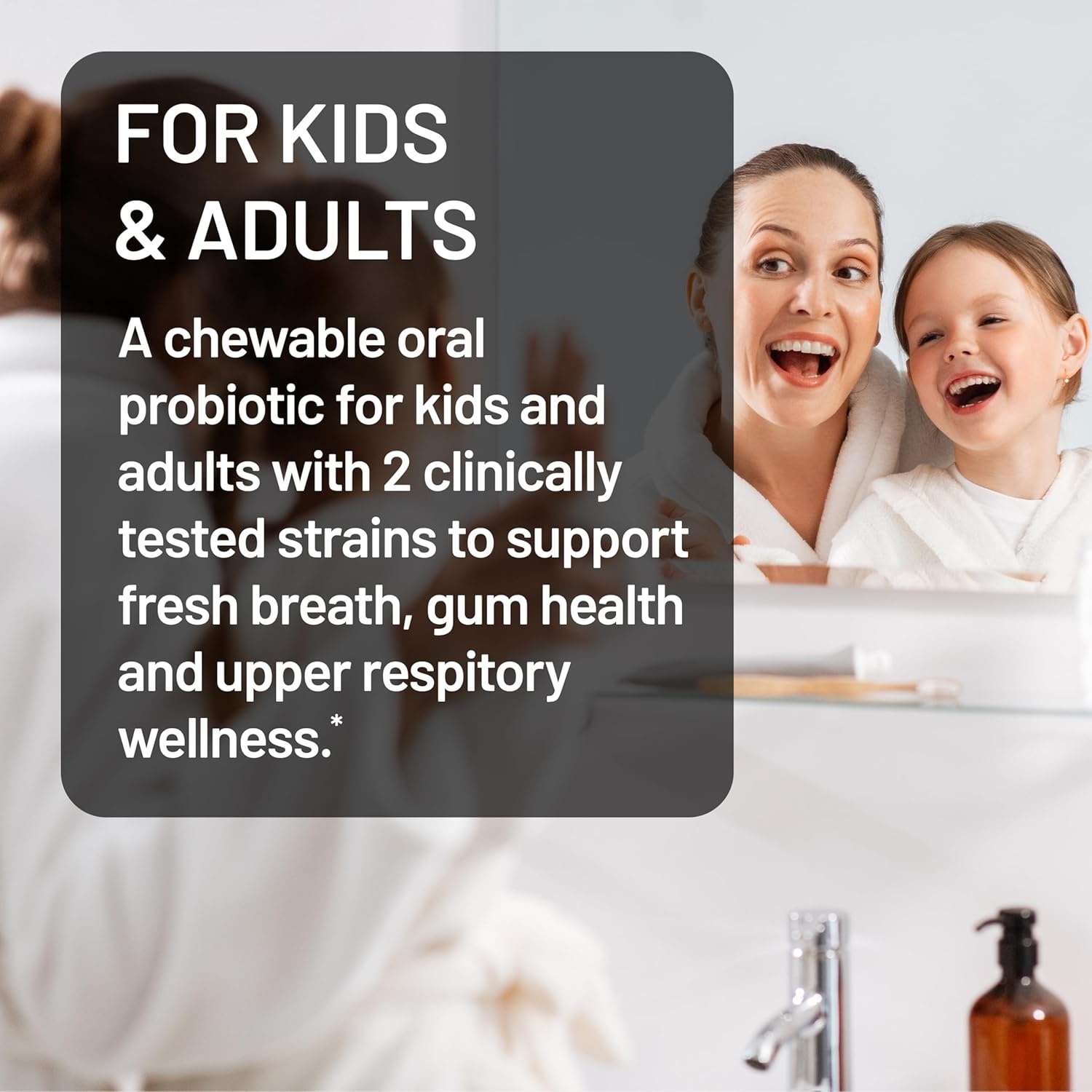 image:imageNatureWise Oral Probiotics for Mouth Bad Breath Chewable SugarFree Mint Lactobacillus reuteri Chewable Oral Probiotics For Kids amp Adults NonGMO USA Manufactured 60 Count60Day Supply30 Count Pack of 1