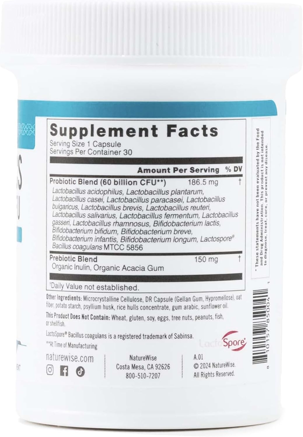 image:imageNatureWise Probiotics 70 Billion CFU 17 Strains Organic Prebiotics Immune Digestive amp Gut Health Support for Women amp Men Vegetarian GlutenFree NonGMO 30 Capsules1Month Supply60 BILLION CFU