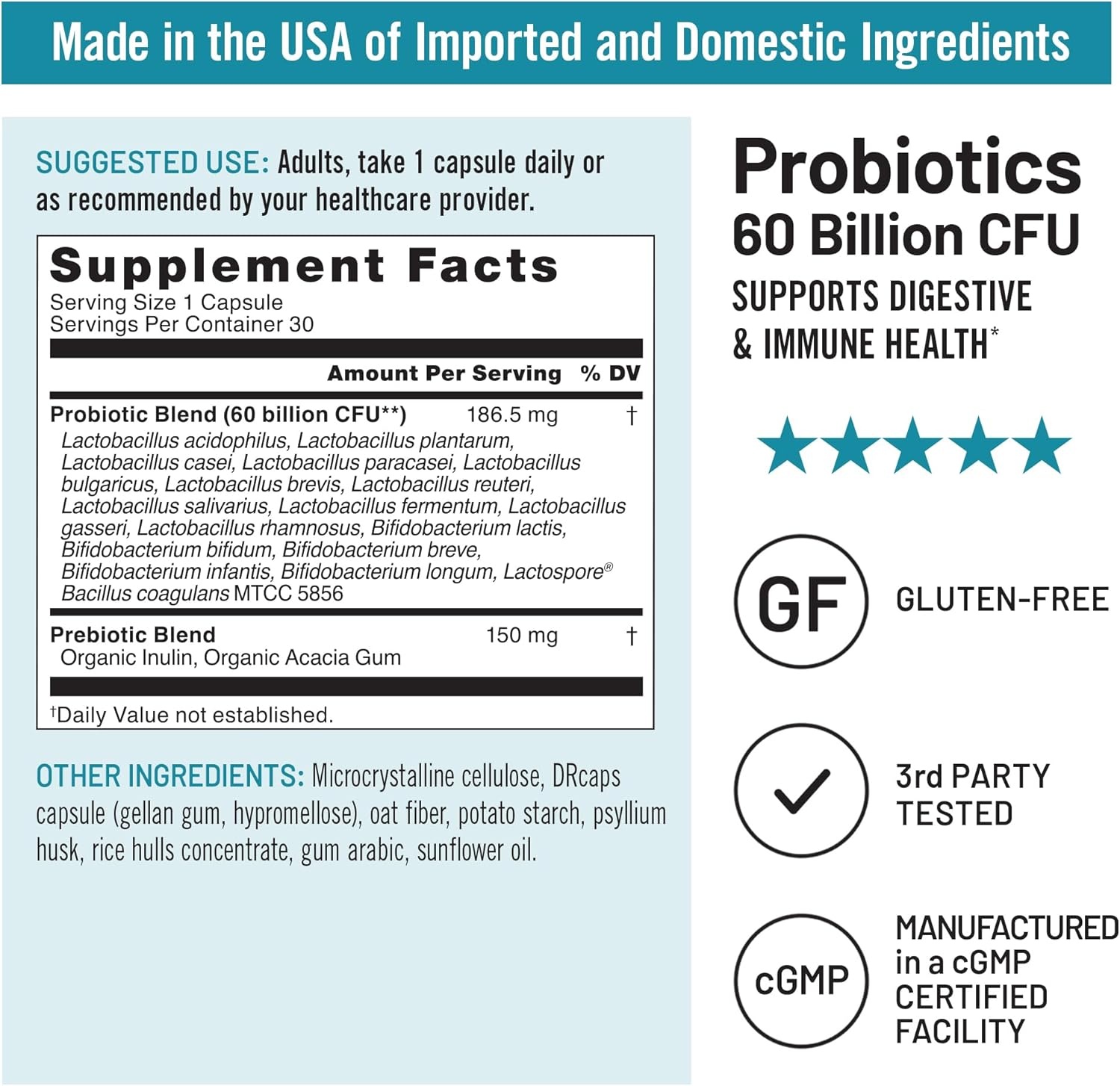 image:imageNatureWise Probiotics 70 Billion CFU 17 Strains Organic Prebiotics Immune Digestive amp Gut Health Support for Women amp Men Vegetarian GlutenFree NonGMO 30 Capsules1Month Supply60 BILLION CFU