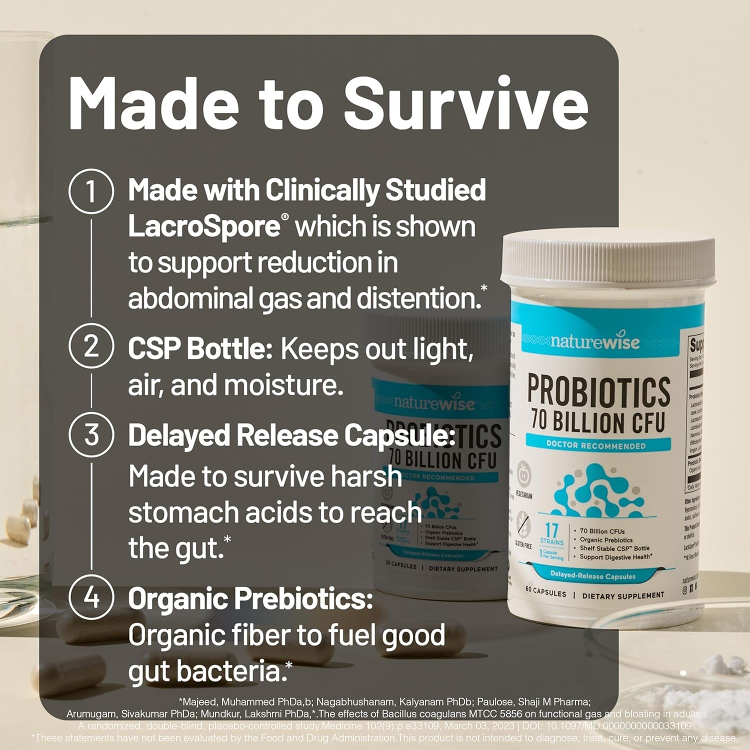 image:imageNatureWise Probiotics 70 Billion CFU 17 Strains Organic Prebiotics Immune Digestive amp Gut Health Support for Women amp Men Vegetarian GlutenFree NonGMO 30 Capsules1Month Supply70 BILLION CFU