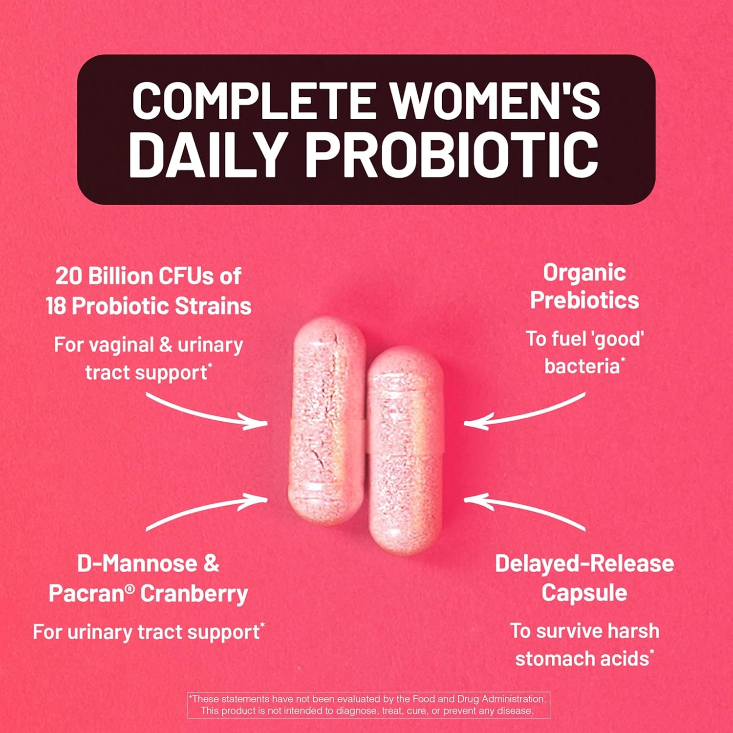 image:imageNatureWise Probiotics for Women Organic Prebiotics DMannose amp Cranberry Vaginal Probiotics for PH Balance Digestive amp Urinary Tract 18 Strains 20 Billion CFU 60 Capsules60Day SupplyUnflavored