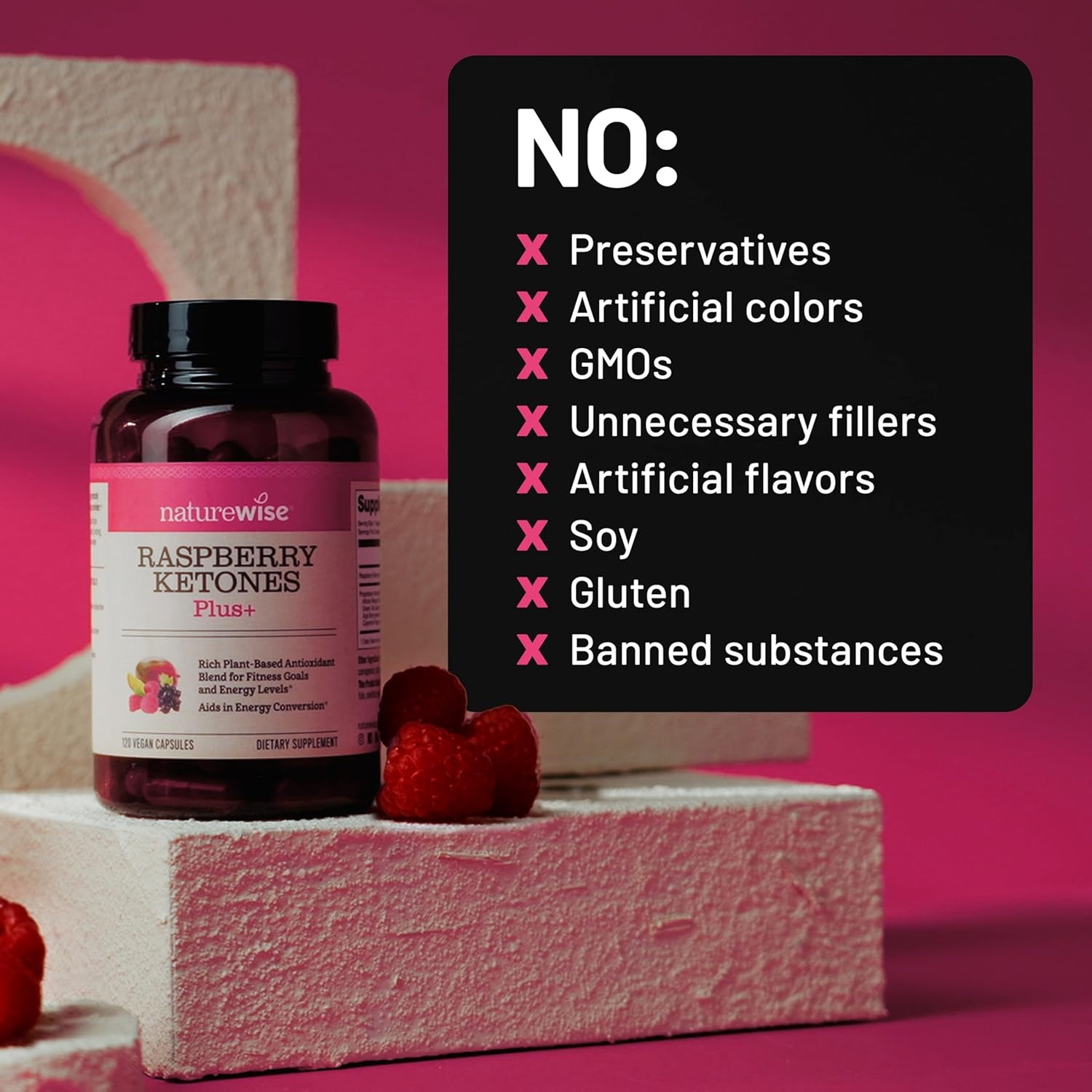 image:imageNatureWise Raspberry Ketones Plus with Green Tea Extract Cayenne Pepper amp Acai Berry Supports Weight Management Antioxidant Health amp Energy Levels Vegan amp GlutenFree 120 Capsules