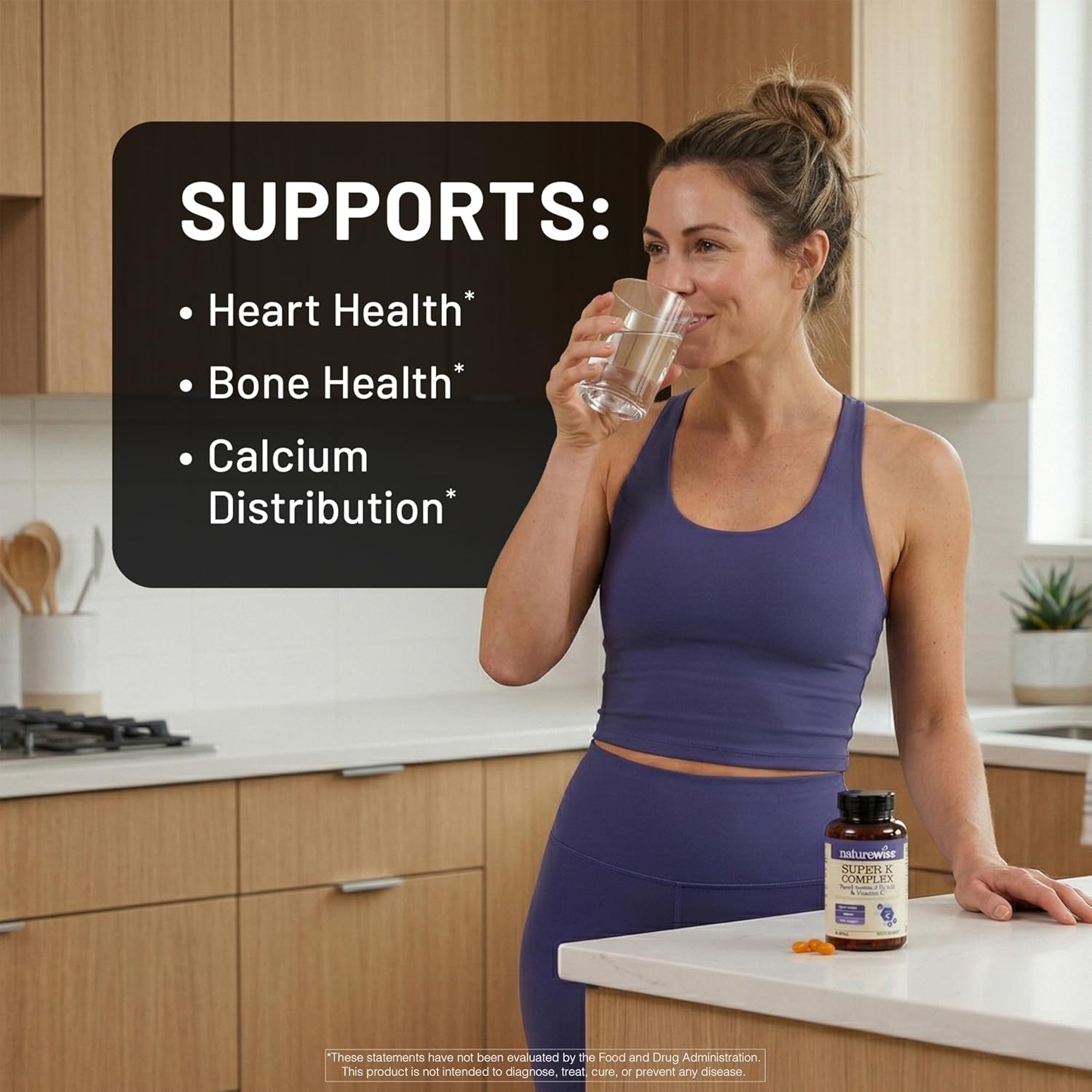 image:imageNatureWise Super K Complex Vitamin K2 K1 C Vegan K2 Vitamin Supplement for Heart Bone Health Support NonGMO Gluten Free USA Manufactured 90 Softgels90 Day Supply