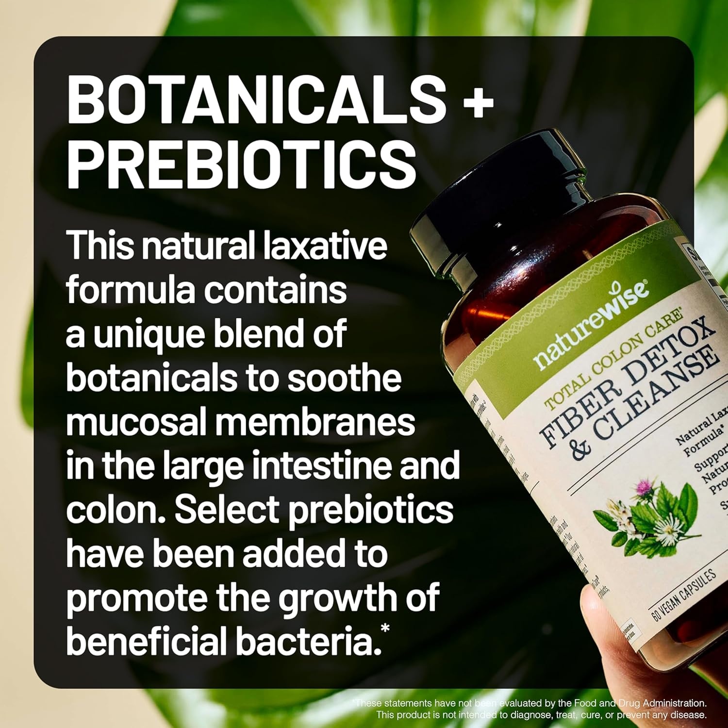 image:imageNatureWise Total Colon Care Fiber Cleanse Natural Laxative Blend Herbal Laxatives Prebiotics amp Enzymes for Regularity Digestion Weight amp Gut Health NonGMO 60 Capsules30Day SupplyFiber Cleanse