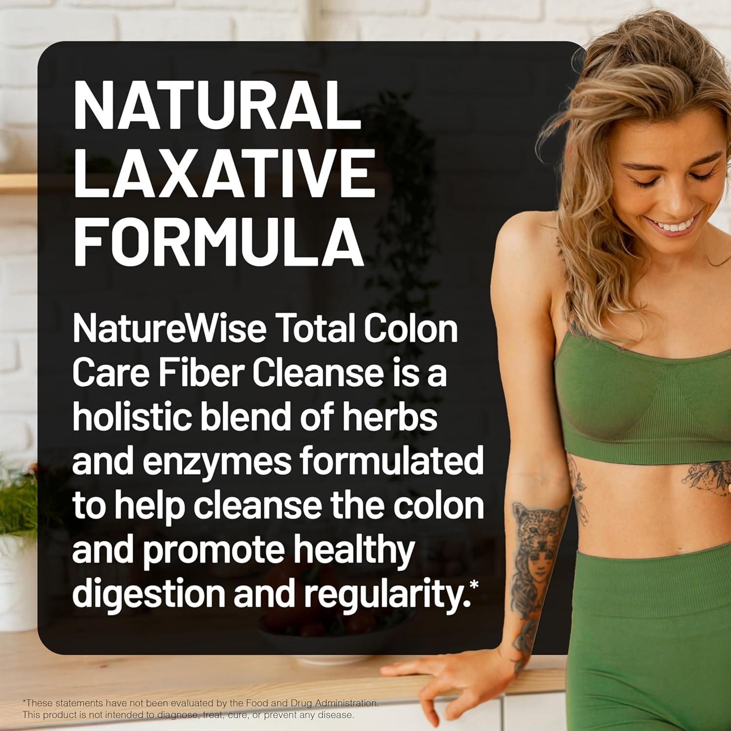 image:imageNatureWise Total Colon Care Fiber Cleanse Natural Laxative Blend Herbal Laxatives Prebiotics amp Enzymes for Regularity Digestion Weight amp Gut Health NonGMO 60 Capsules30Day SupplyFiber Cleanse