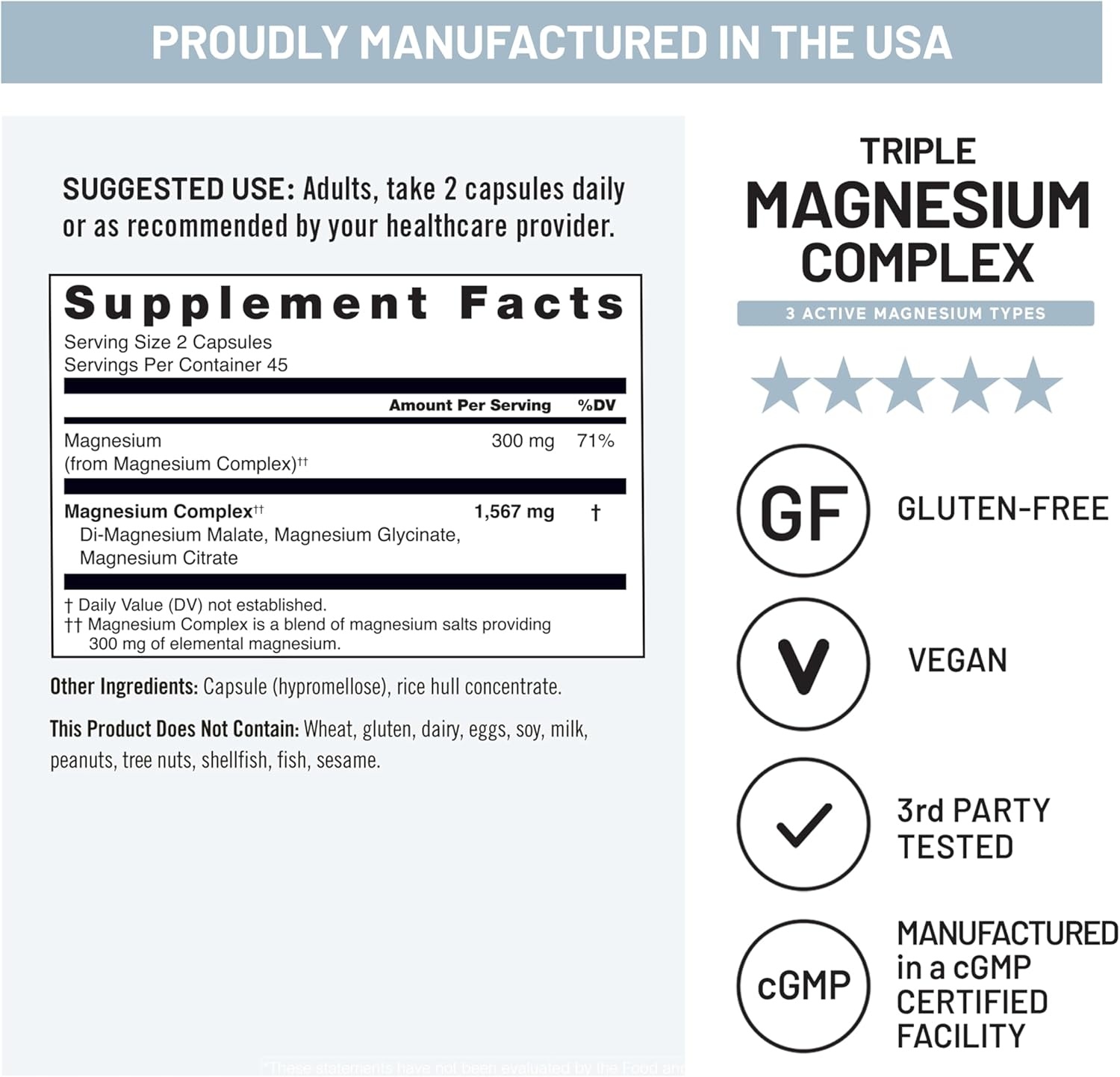 image:imageNatureWise Triple Magnesium Complex Chelated High Absorption Magnesium Glycinate Malate Citrate for Muscle Nerve amp Sleep Support Vegan 90 Capsules