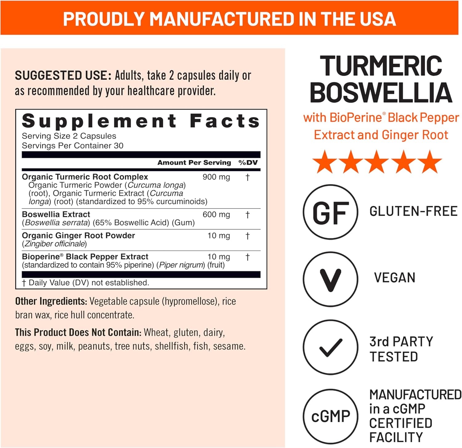 image:imageNatureWise Turmeric Boswellia Supplement with BioPerine amp Organic Ginger Root Organic Turmeric 900mg Boswellia Extract 600mg NonGMO Vegan USA Manufactured 60 Capsules30Day Supply