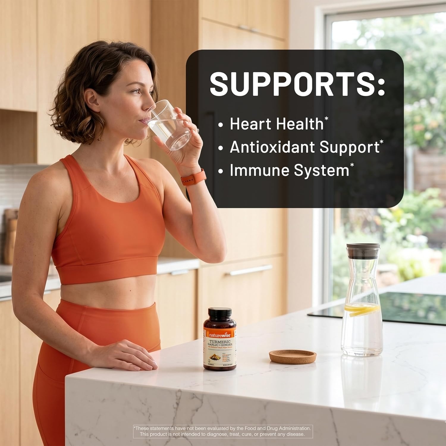 image:imageNatureWise Turmeric Garlic Ginger BioPerine Black Pepper Extract 4 in 1 Turmeric Supplement for Support for Mobility amp Digestion Extra Strength US Manufactured 120 Capsules40Day Supply