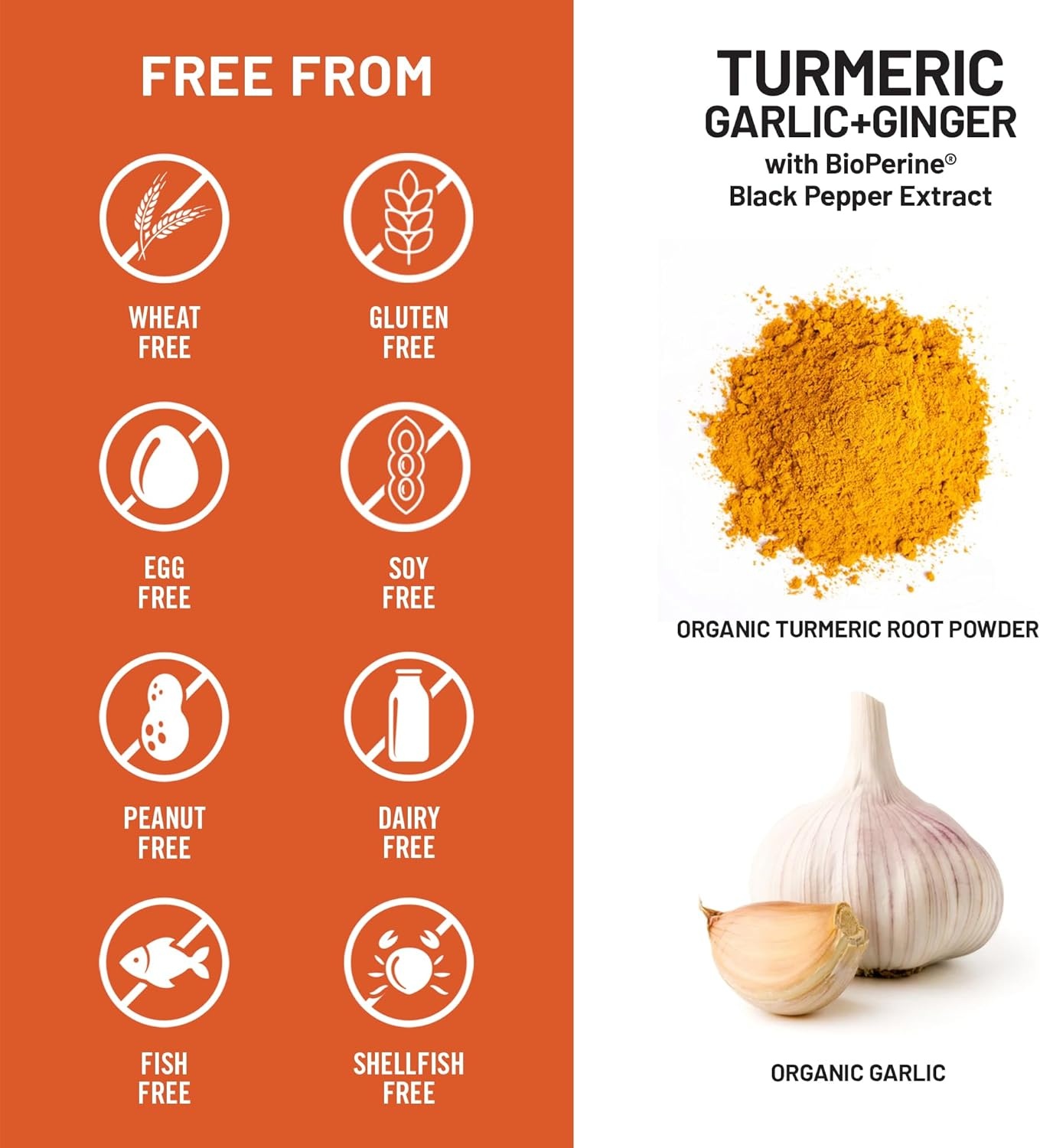 image:imageNatureWise Turmeric Garlic Ginger BioPerine Black Pepper Extract 4 in 1 Turmeric Supplement for Support for Mobility amp Digestion Extra Strength US Manufactured 120 Capsules40Day Supply
