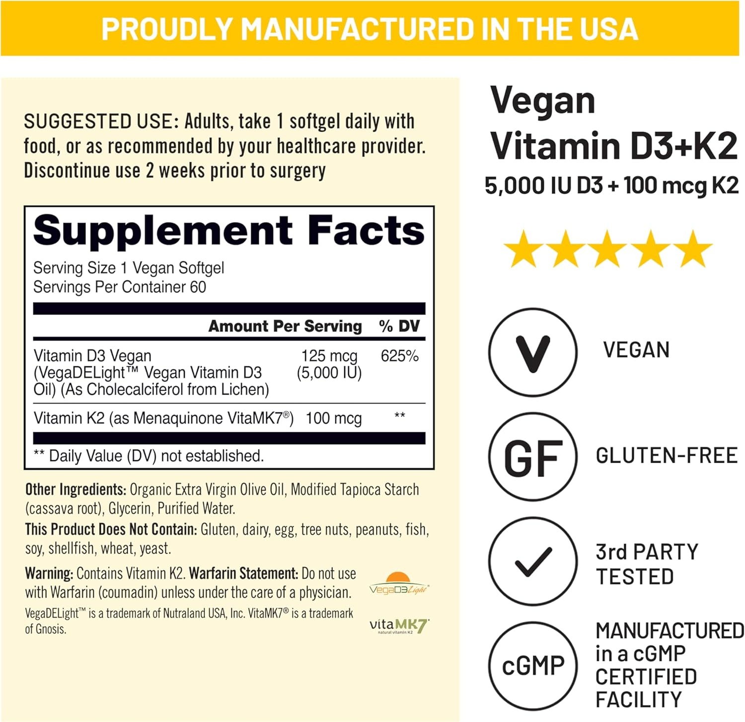 image:imageNatureWise Vegan Vitamin D3 K2 Natural D3 5000IU Natural Vitamin K2 100mcg Bone Support High Absorption with Organic ColdPressed Olive Oil NonGMO60 Count Pack of 1