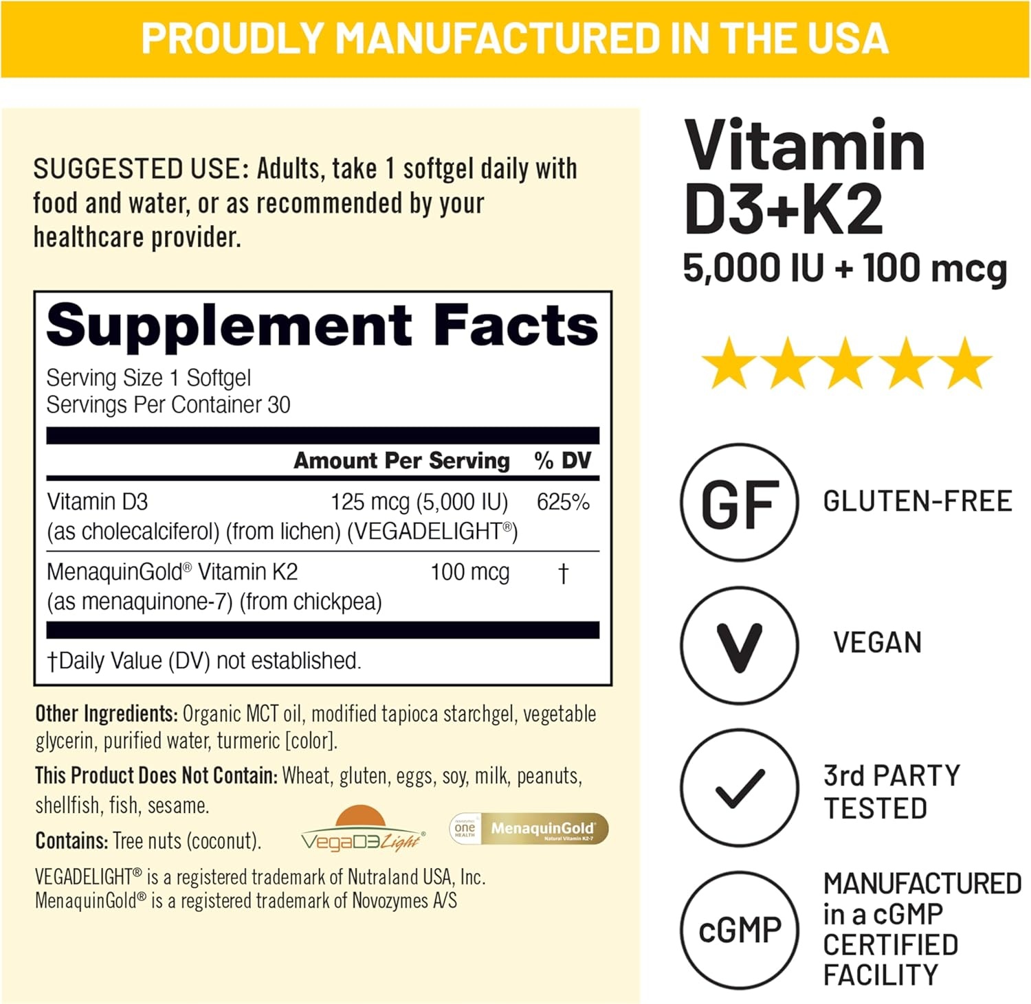 image:imageNatureWise Vegan Vitamin D3 K2 in Organic Coconut MCT Oil Natural D3 10000IU Natural K2 200mcg High Absorption Bone Support NonGMO USA Manufactured 30 Softgels30Day Supply5000IU