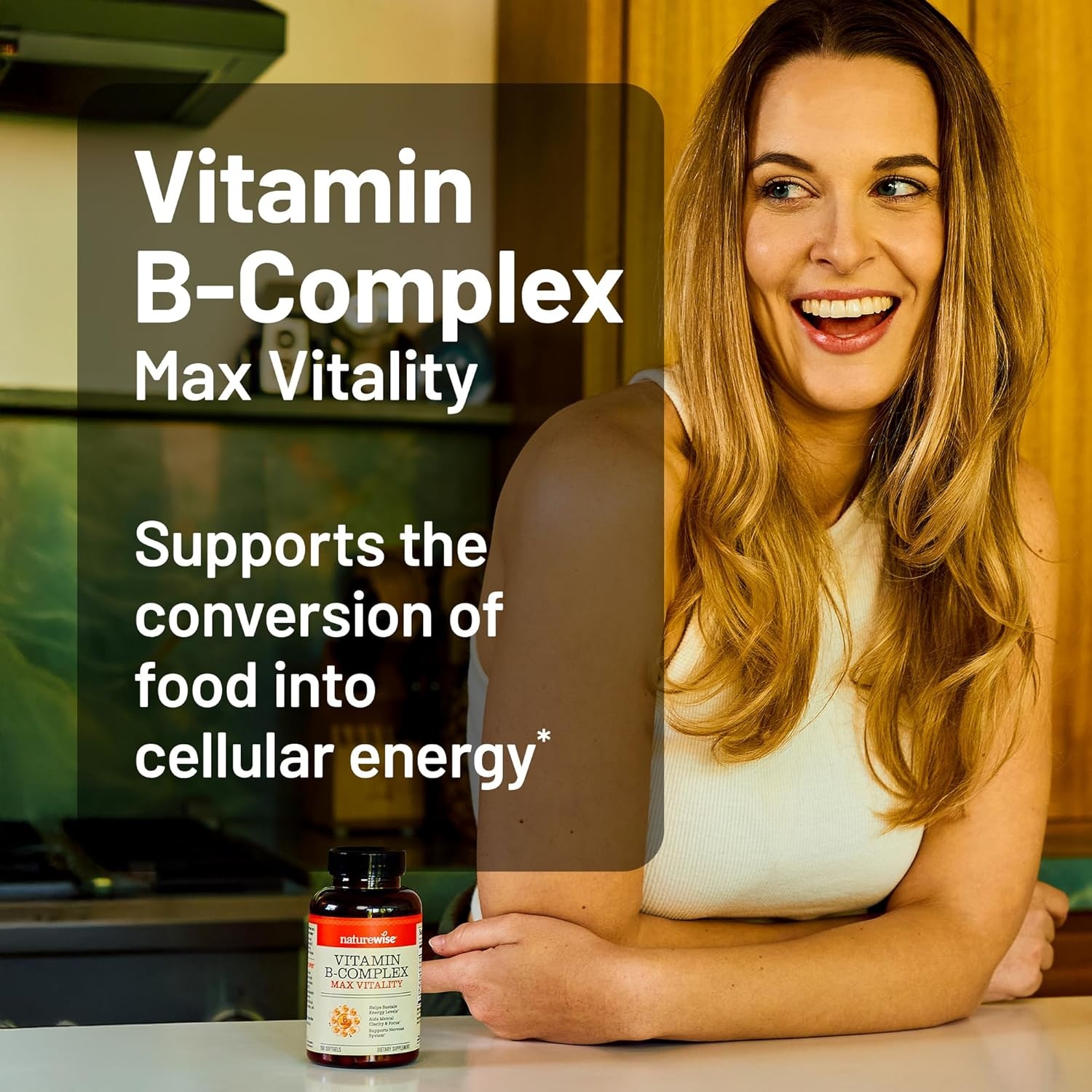 image:imageNatureWise Vitamin B Complex for Women and Men with Folic Acid Biotin B1 B2 B3 B6 B12 Support Cellular Energy amp Mental Clarity Gluten amp Dairy Free 60 Softgels2Month Supply360 Count Pack of 2